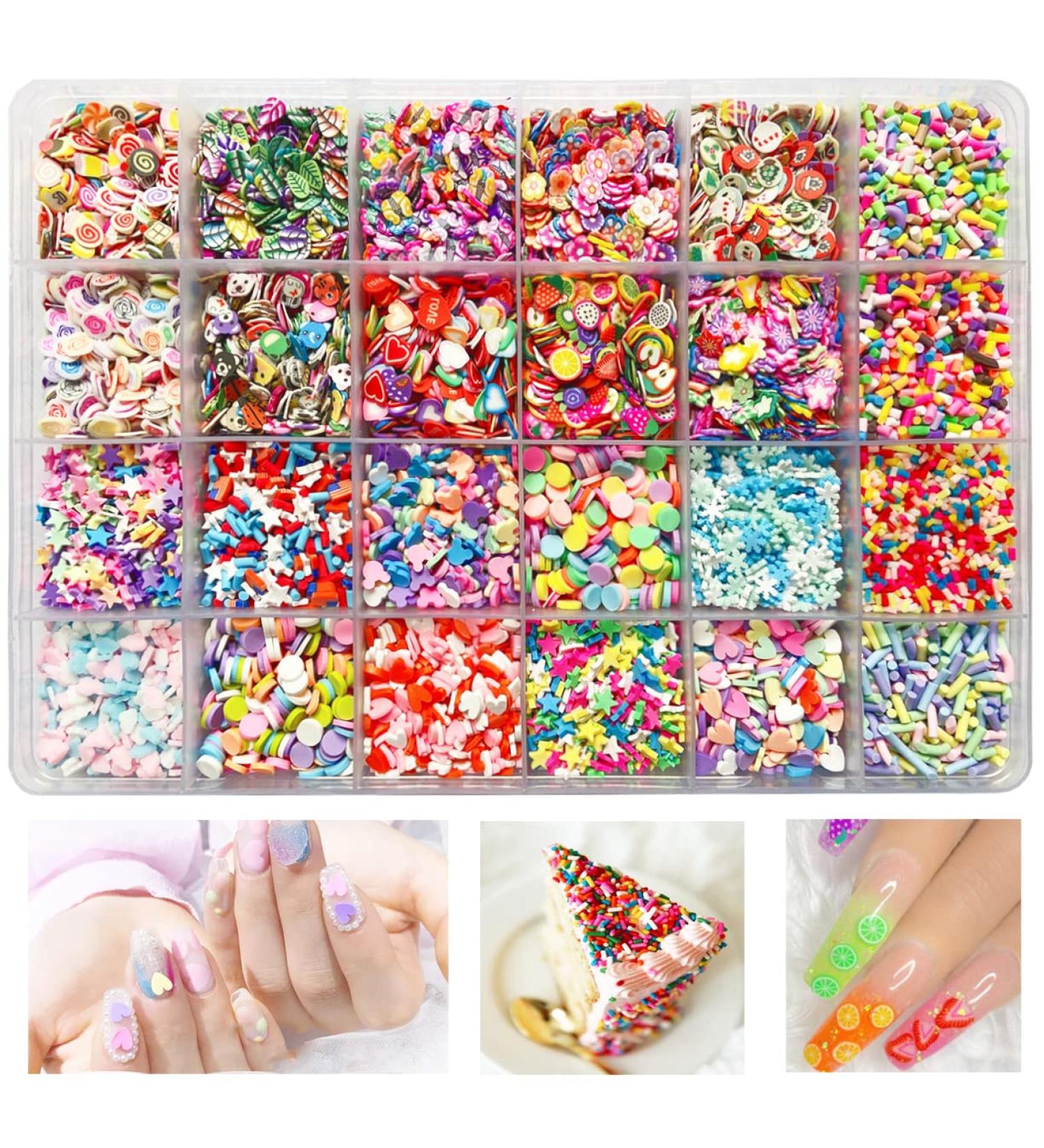 EHOPE Fake Sprinkles Fruit Nail Art Slices Polymer Faux DIY Kit - 24 Styles - Buy Online on GoSupps.com