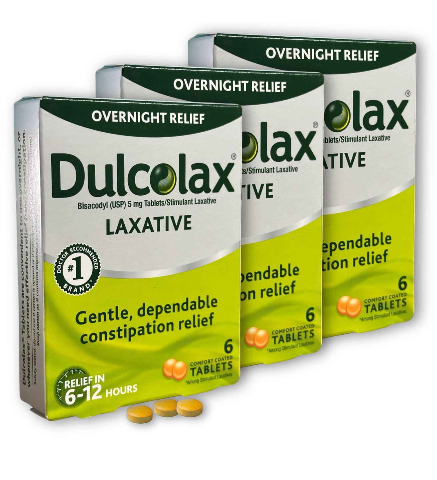 Bisacodyl 5mg Laxative Tablets 6 Count (Pack of 3 Total 18ct) - Buy Online on GoSupps.com