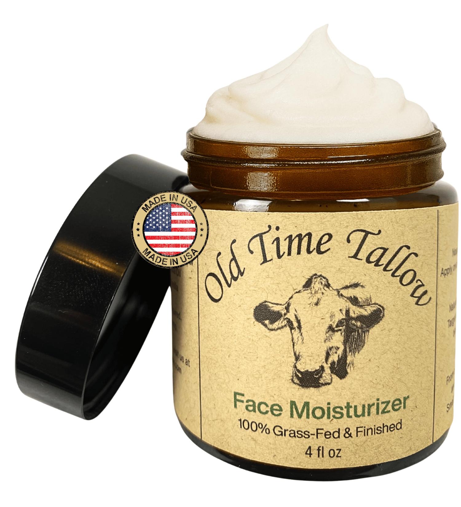 Organic Tallow Face Moisturizer - 4oz - 100% Grass Fed Beef Tallow For Skin Care - Made in the USA - Whipped Tallow Balm - Hydrating Salve - Natural Lotion - Ancestral Skincare - Amber Glass - Vanilla - Buy Online on GoSupps.com