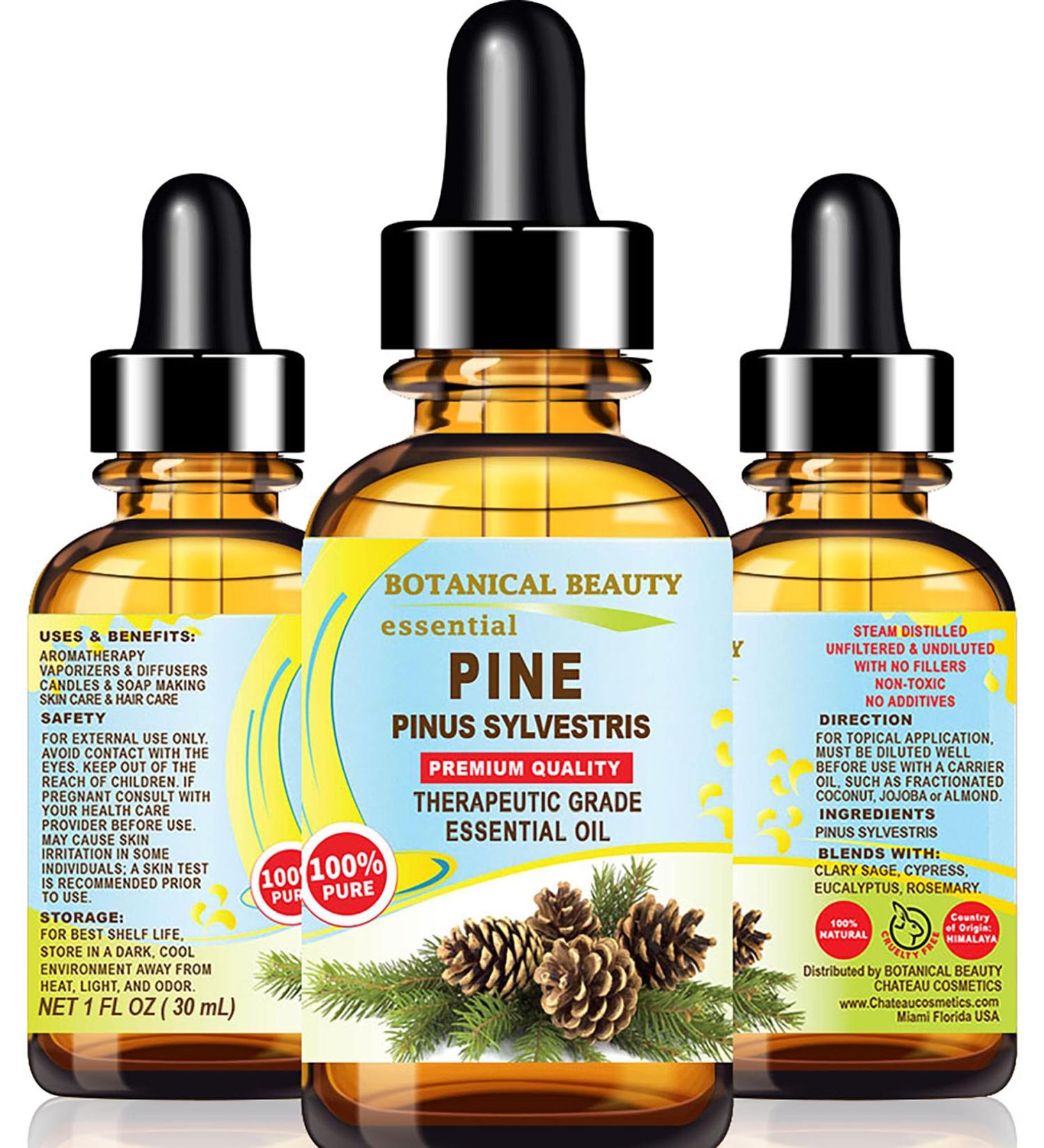 Botanical Beauty Pine Essential Oil Siberian Pure Natural Undiluted Therapeutic Grade Essential Oil 1 Fl.oz.- 30 ml for Aromatherapy Soaps Candles Diffuser & Reed Diffusers