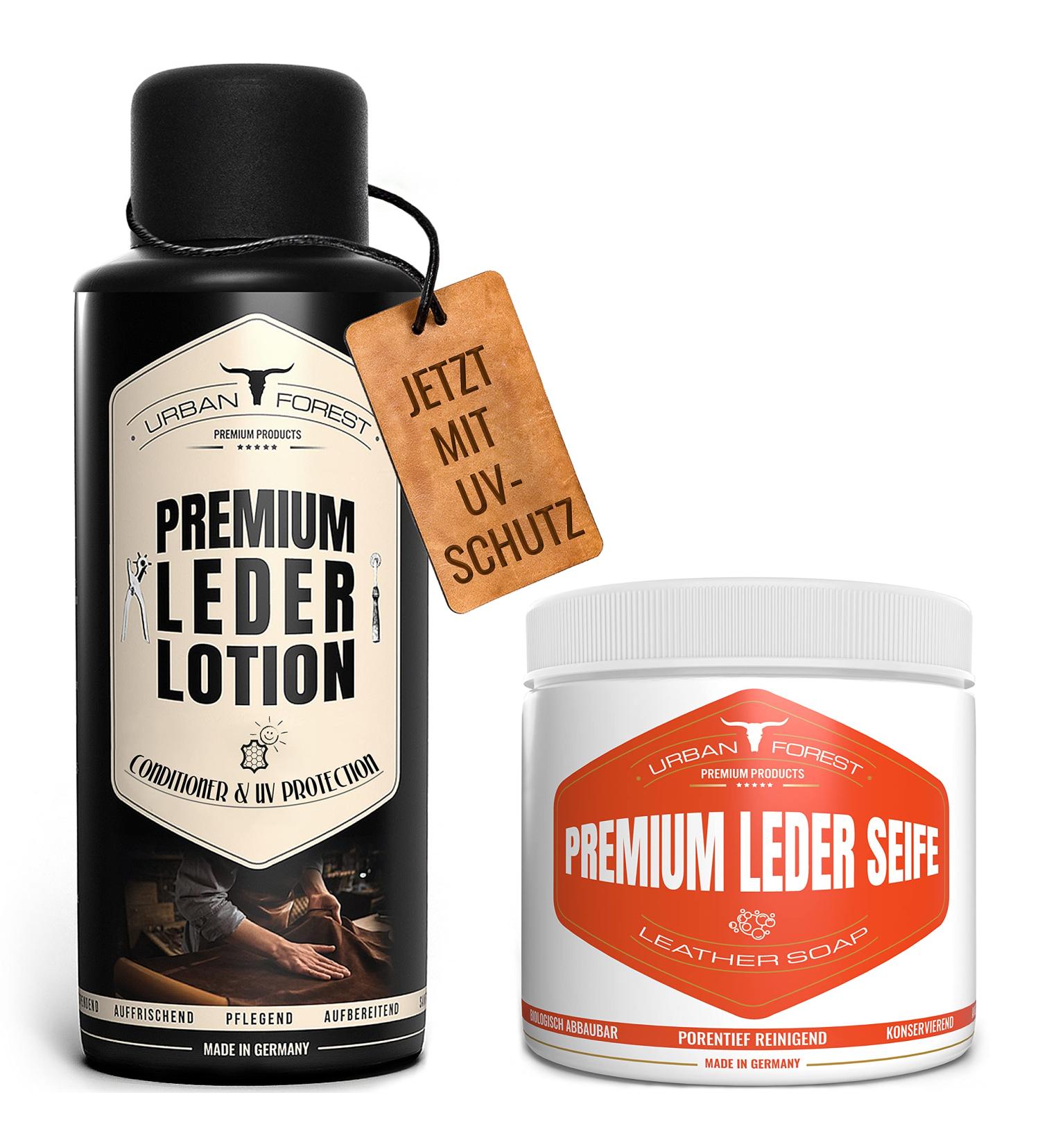 Urban Forest Leather Soap & Lotion Set | Ultimate Leather Care for Cleaning Saddles Upholstery & Cars - Buy Online on GoSupps.com