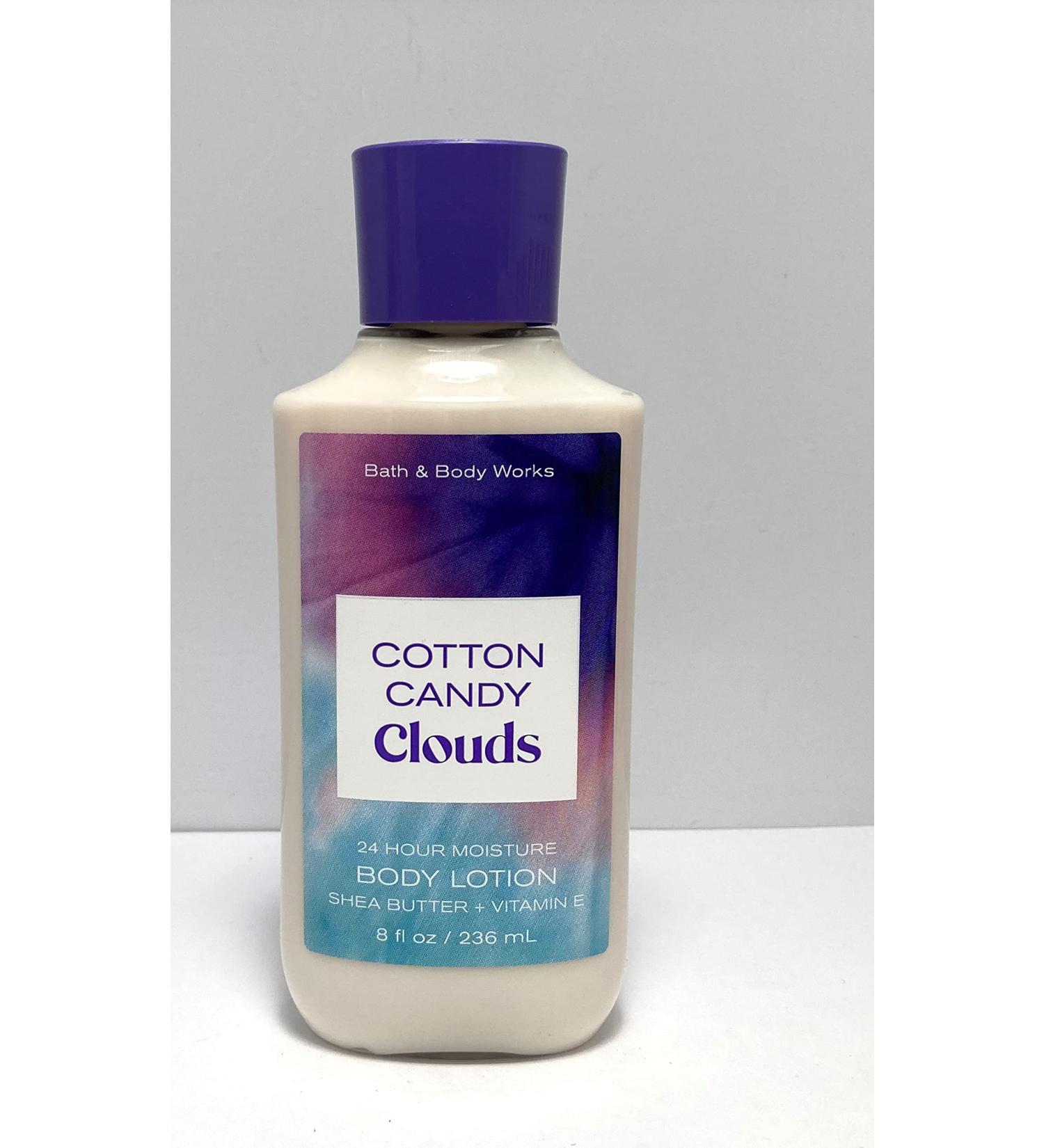 Bath and Body Works Cotton Candy Clouds Body Lotion 8oz - 24 Hour Moisture, Full Size Purple Cap - Buy Online on GoSupps.com