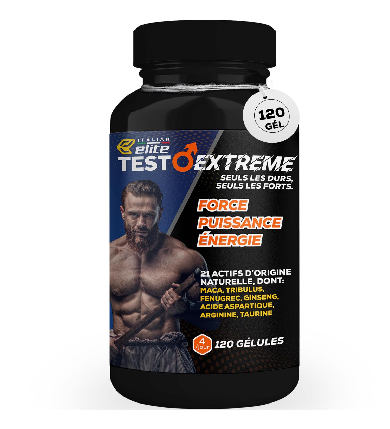 Italian Elite Testo Extreme Elite 120 caps Booster Stimulant nergie 21 ingr dients Maca Tribulus Fenugrec Zinc Arginine Taurine Ashwagandha Vitamines et Min raux. - Buy Online on GoSupps.com