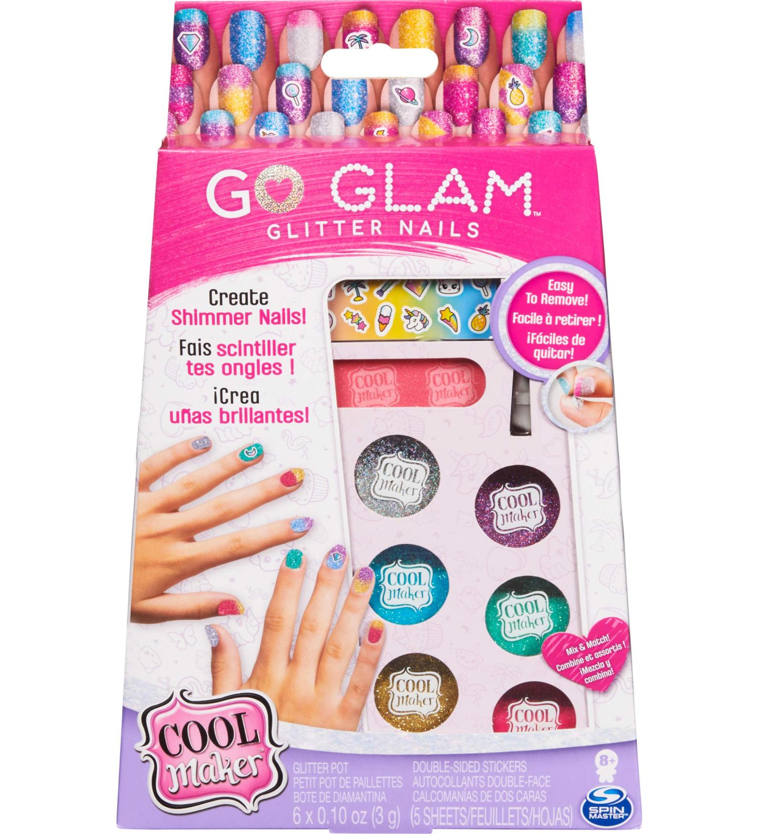 GO Glam Glitter Nails DIY Kit - 5 Manicures for Kids 8+ | Cool Maker - Buy Online on GoSupps.com