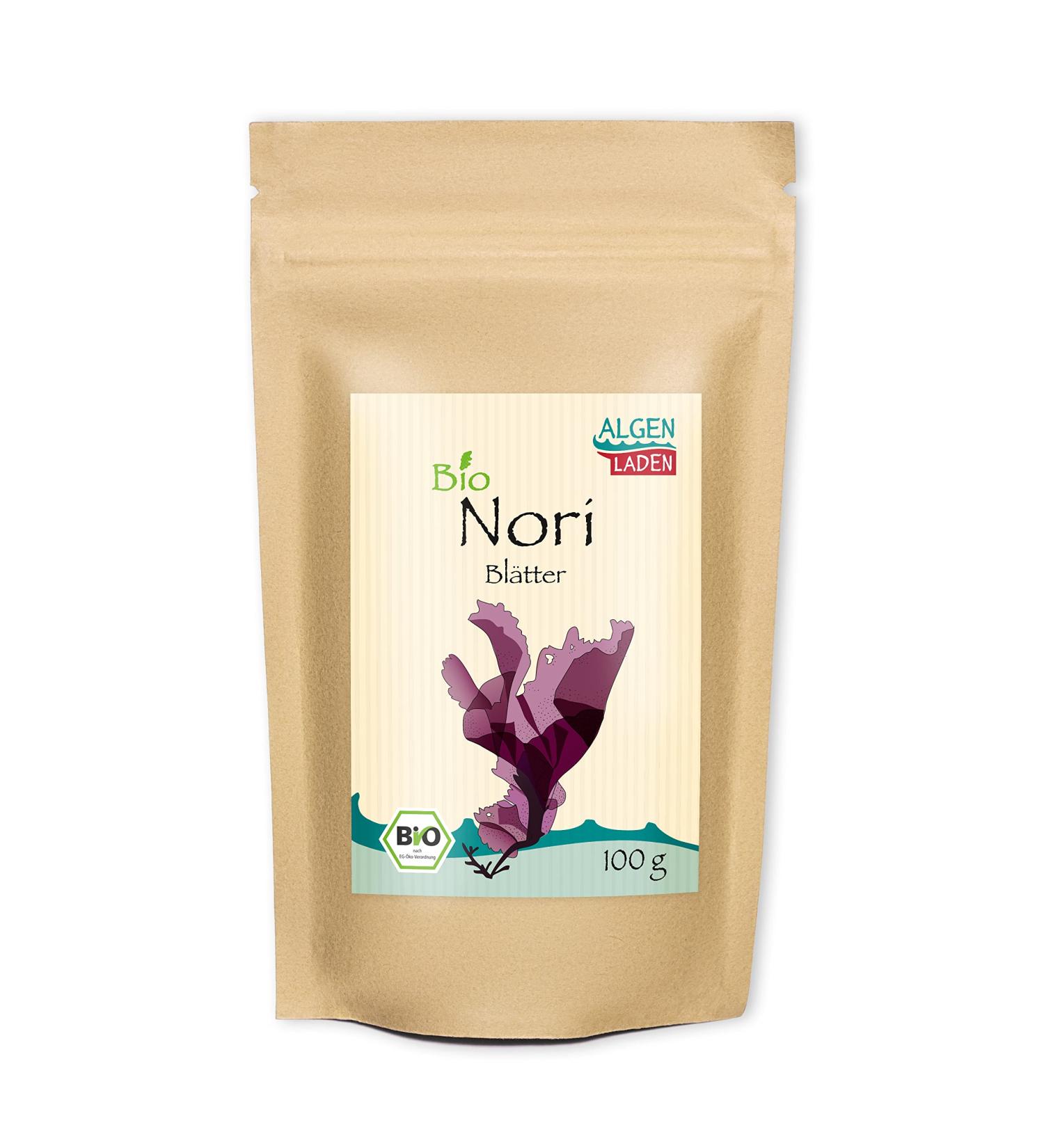 Buy Organic Nori Whole Leaves - 100g | Low Iodine | Vegan Raw Food | Purpurtang from Atlantic | Algae Shop - Buy Online on GoSupps.com