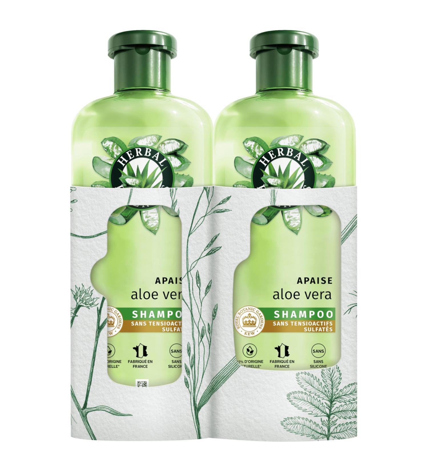Herbal Essences Soothing Aloe Vera Moisturizing Shampoo 2x250ml Hydrates Cleanses and Nourishes Very Dry Hair Jasmine Scent Silicone and Sulfate Free Vegan (No Sulfated Surfactants) - Buy Online on GoSupps.com