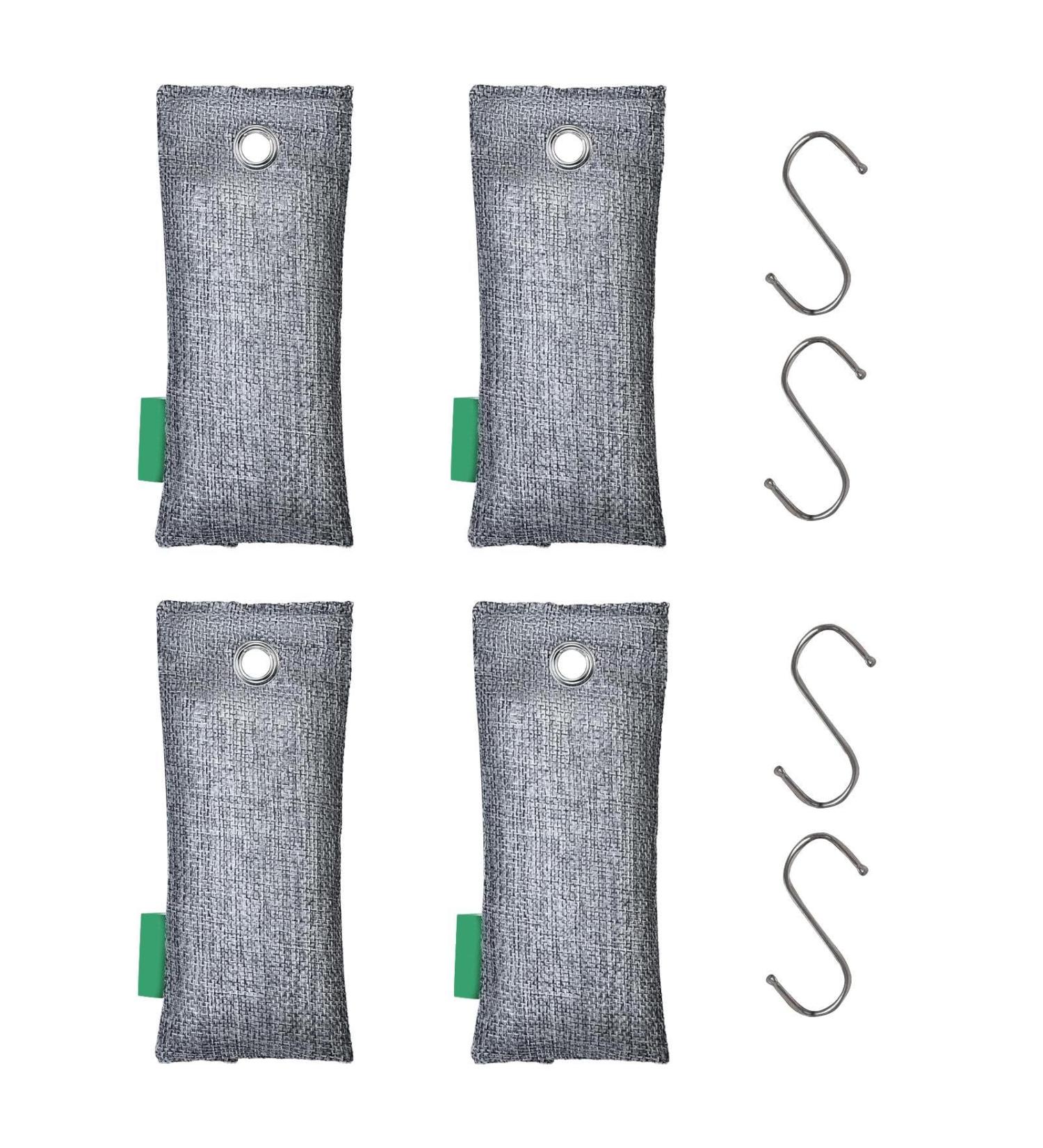 Activated Carbon Bamboo Air Purifier - Natural Odor Neutralization Bag 4-Pack for Shoes Refrigerators Wardrobes & Cars - Buy Online on GoSupps.com