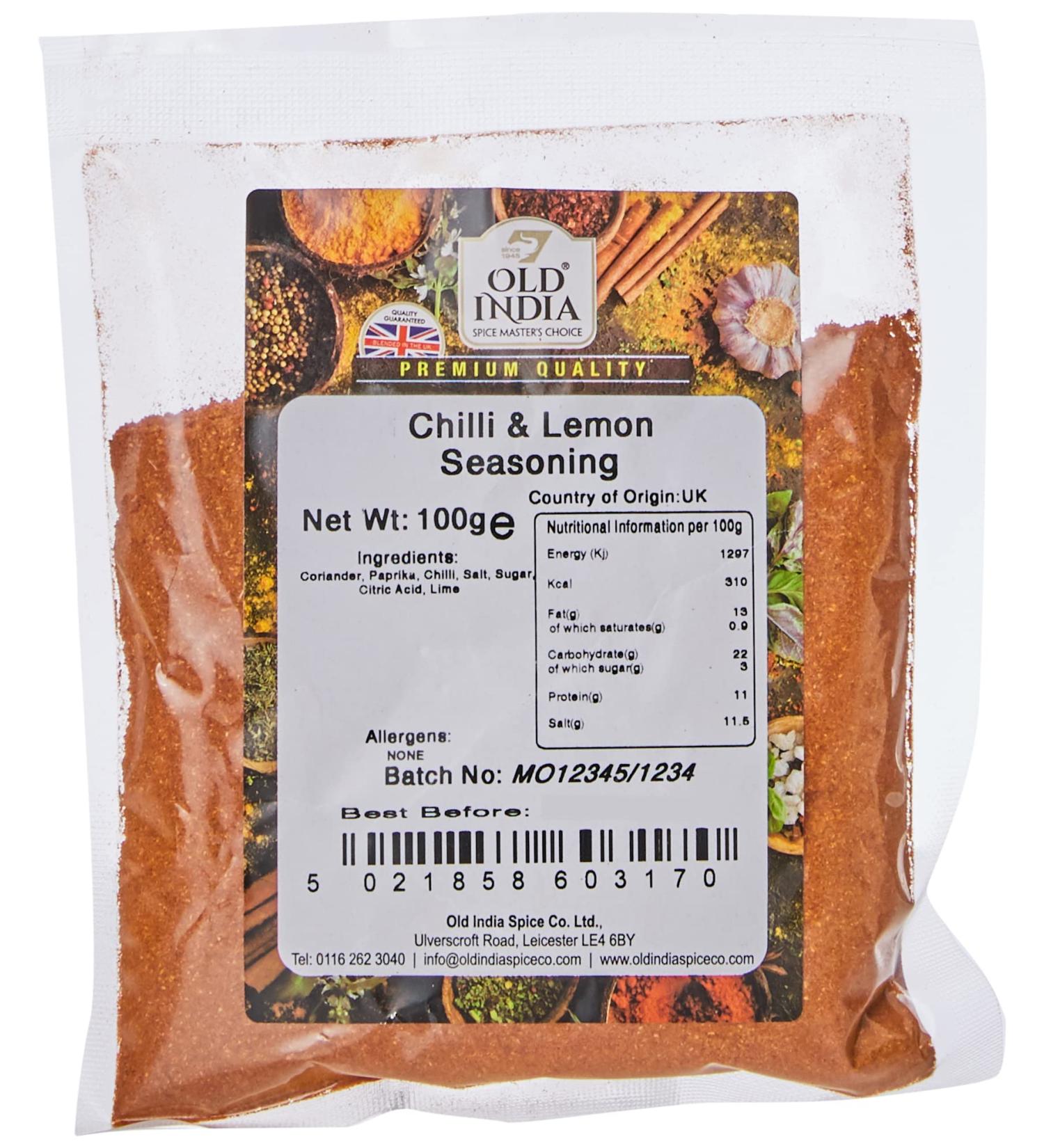 Old India Chilli & Lemon Seasoning 100g - Authentic Spices for Flavorful Dishes - Buy Online on GoSupps.com