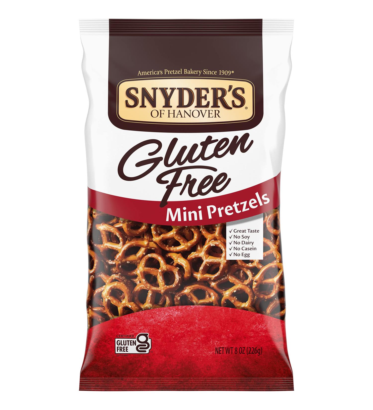 Snyder's of Hanover Gluten Free Mini Pretzels - 8 oz (12 Pack) | Delicious Snack - Buy Online on GoSupps.com