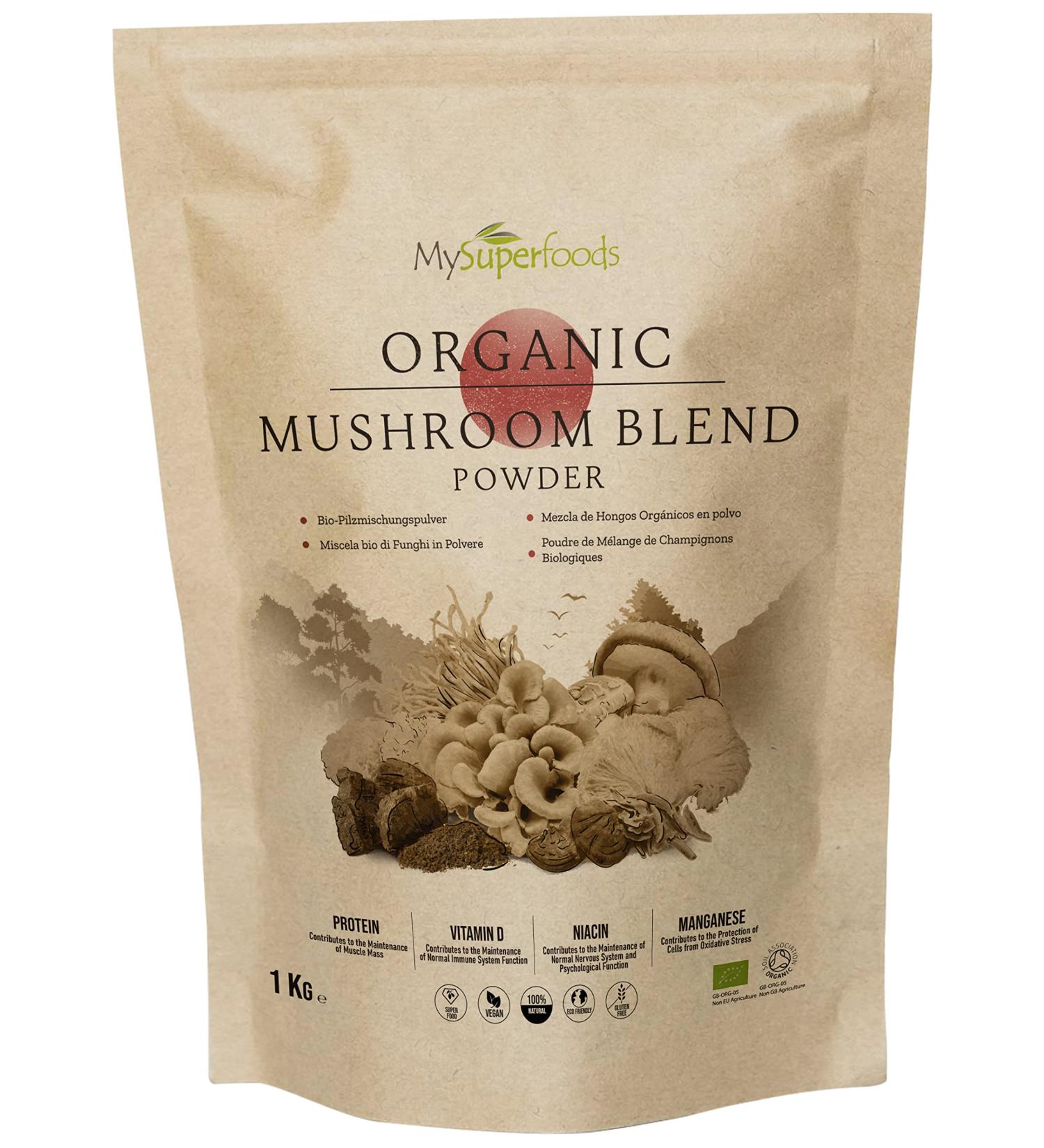 MySuperfoods Organic Mushroom Blend Powder 1kg 1 kg (Pack of 1)
