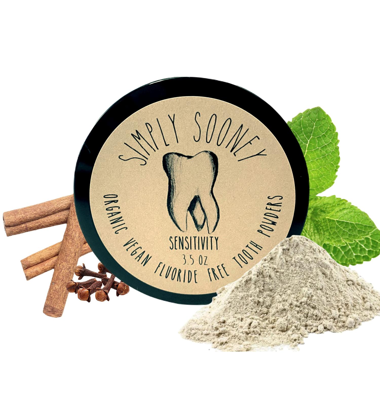 Organic Vegan Fluoride-Free Tooth Powder - Cinnamon Clove Flavor Remineralizing & Whitening 6-Month Supply for Sensitivity Relief - Buy Online on GoSupps.com