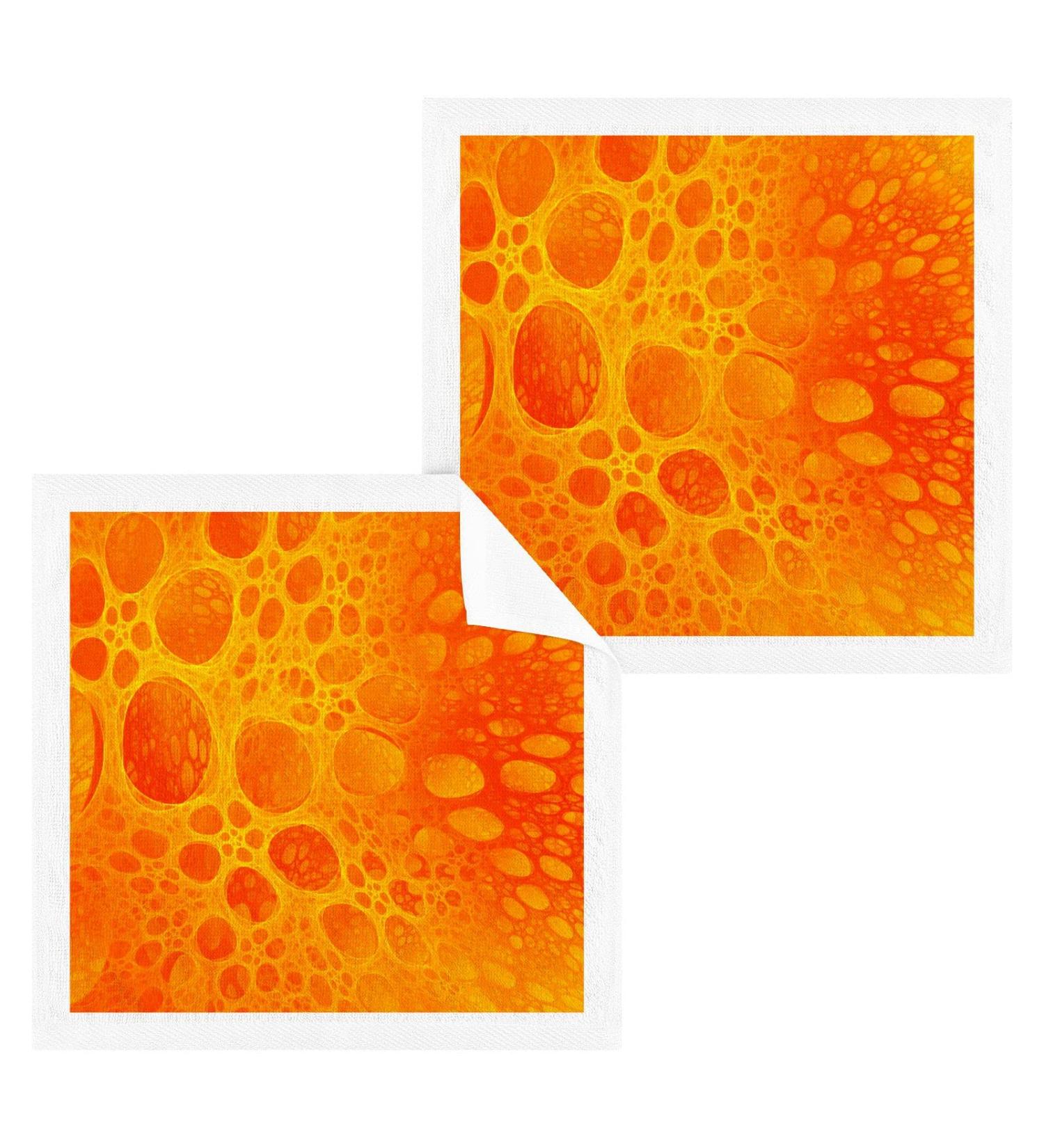 Vnurnrn Orange Cotton Washcloths Set - Soft & Absorbent Towels for Bathroom & Travel (2 Pack) - Buy Online on GoSupps.com