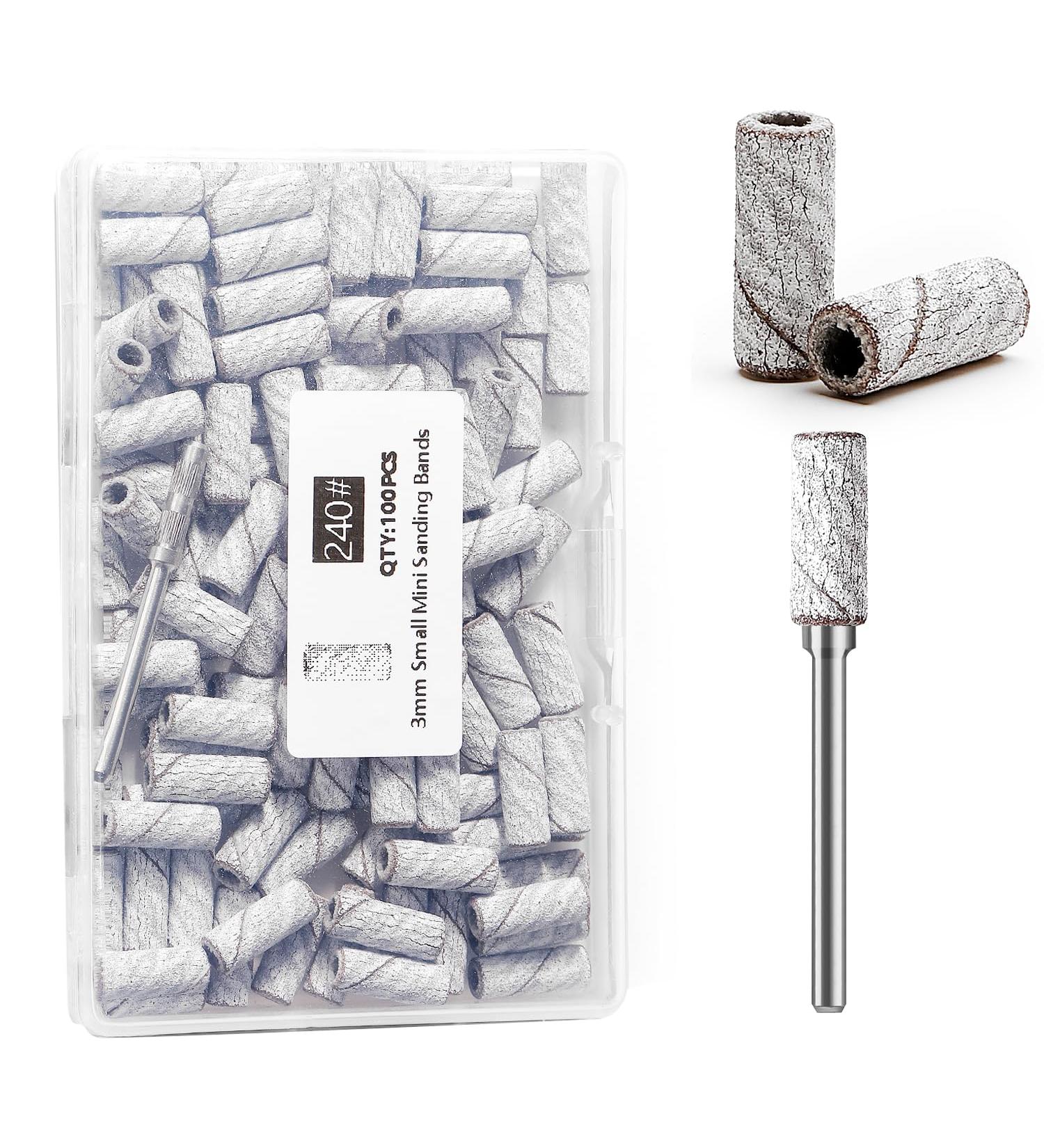 100pcs Zebra Nail Drill Bits & Sanding Bands - 240 Grit for Acrylic & Gel Nails | Upgrade 3.1mm Mandrel | Perfect for Manicures & Pedicures - Buy Online on GoSupps.com