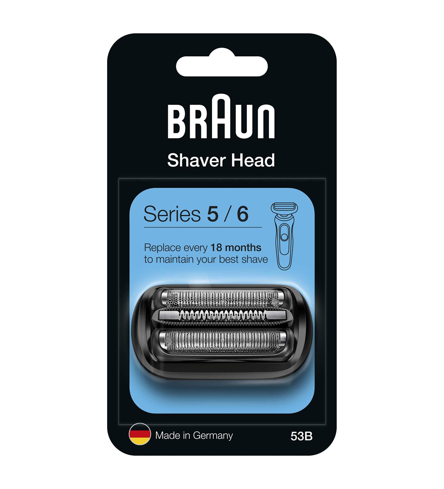 Braun Series 5 Electric Shaver Replacement Head 53B - Easy Attachment | Compatible with New Generation Series 5/6 Shavers - Black - Buy Online on GoSupps.com