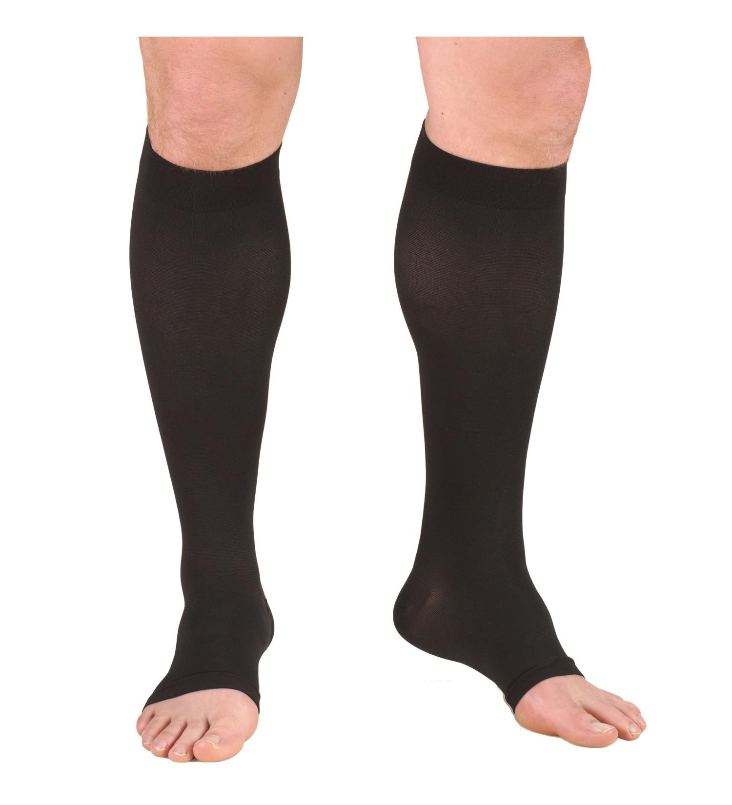 Truform 30-40 mmHg Compression Stockings | Knee High Open Toe | Men & Women | Small Black (1 Pair) - International Shipping Available - Buy Online on GoSupps.com