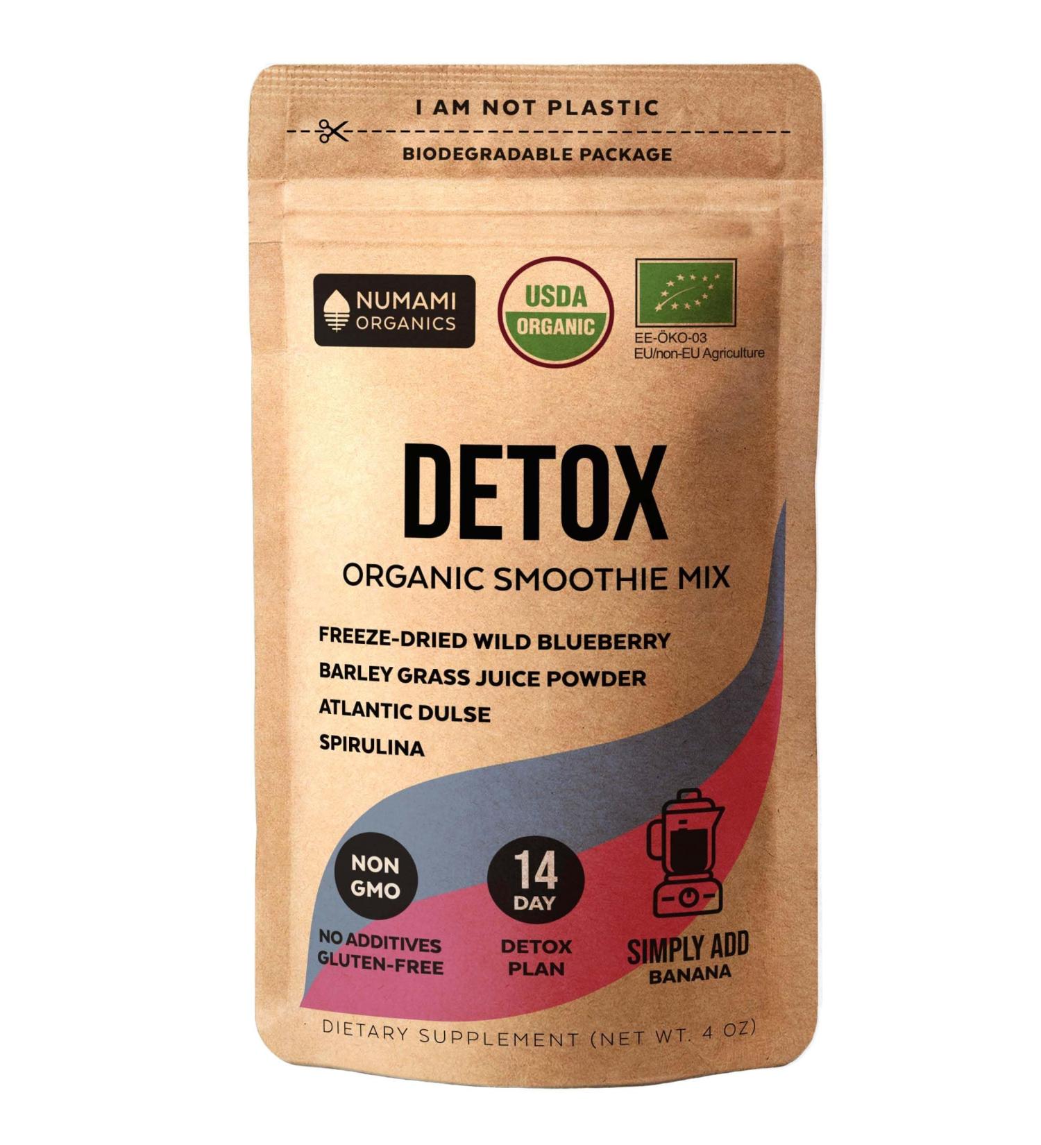 Numami Organic Detox Blueberry Smoothie Powder with Healthy Spirulina Atlantic Dulse and Barley Grass Juice Powder Premium Quality superfood from Europe Blueberry Powder 4 Ounce (Pack of 1) - Buy Online on GoSupps.com