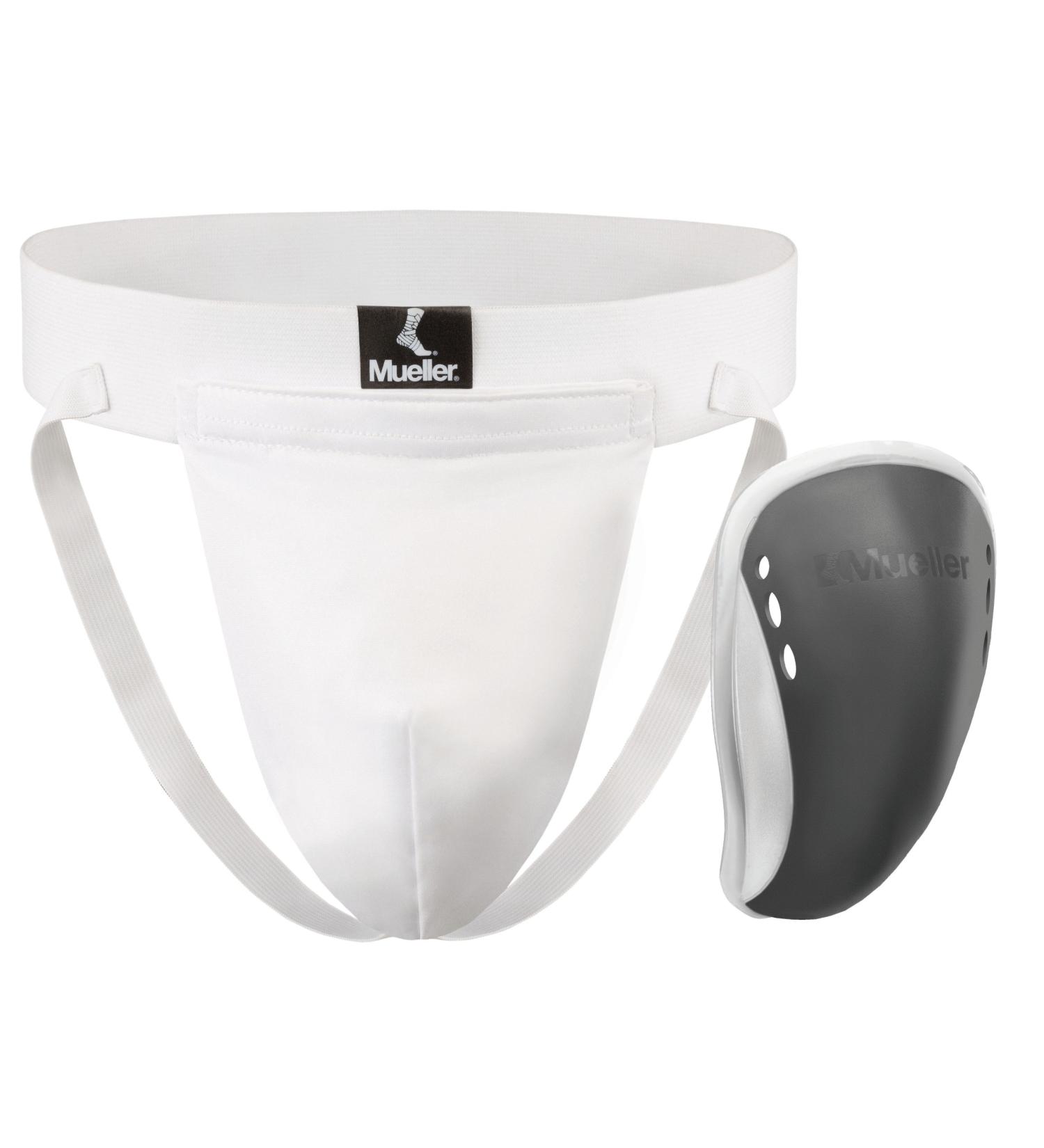 Mueller Sports Medicine Men's Athletic Supporter Set - White/Gray (2 Pack) | Adult Size - Buy Online on GoSupps.com