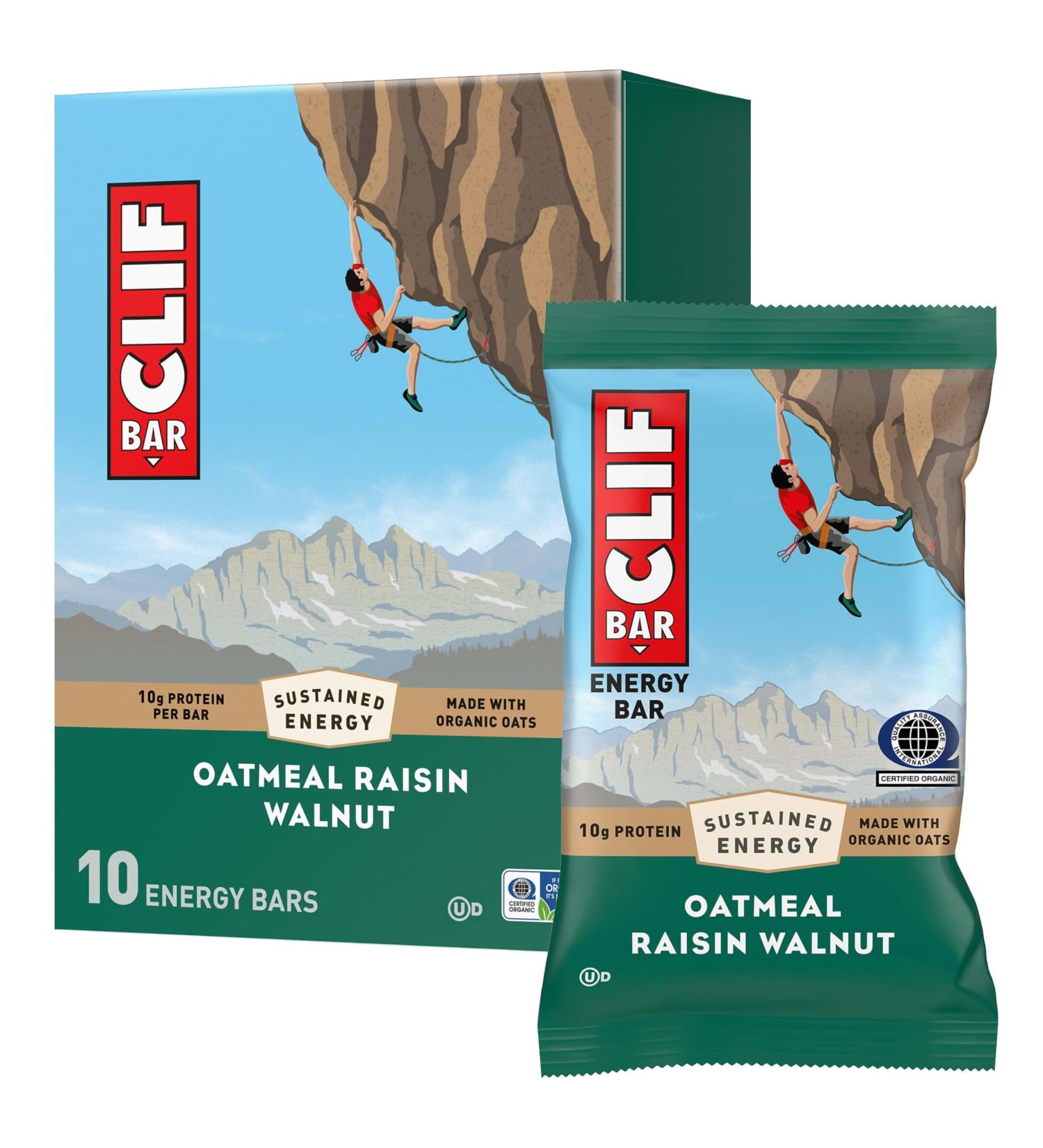 CLIF BAR - Energy Protein Bars - Oatmeal Raisin Walnut - Made with Organic Oats - Energy Bars - Non-GMO - (10 Pack) - Buy Online on GoSupps.com