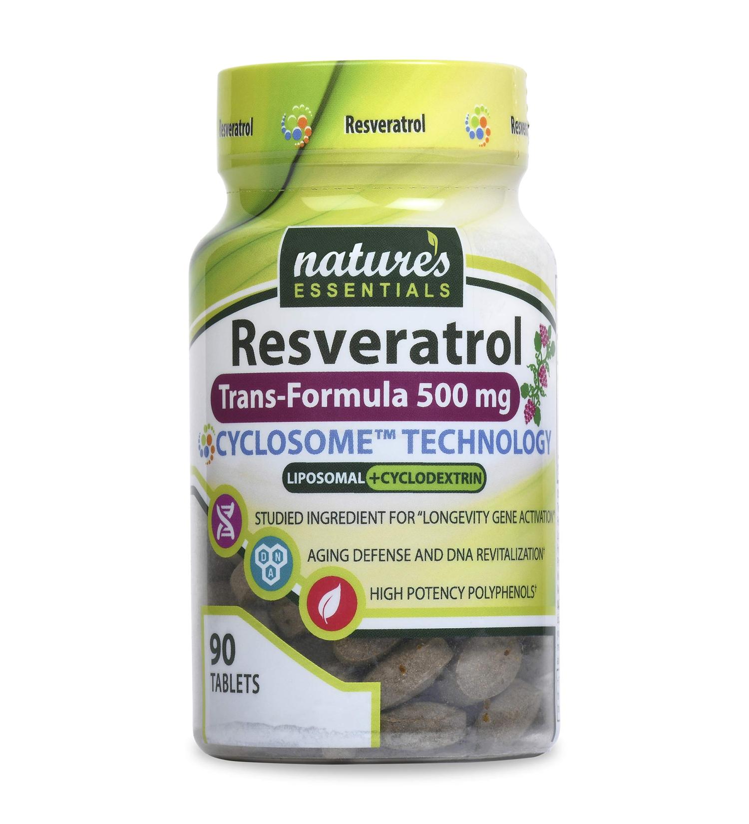 NATURE'S ESSENTIALS Liposomal Resveratrol 500mg | Full-Spectrum Trans-Resveratrol | Maximum Absorption | 3 Month Supply | Non-GMO | Gluten-Free | Vegetarian | Lab Certified | USA - Buy Online on GoSupps.com