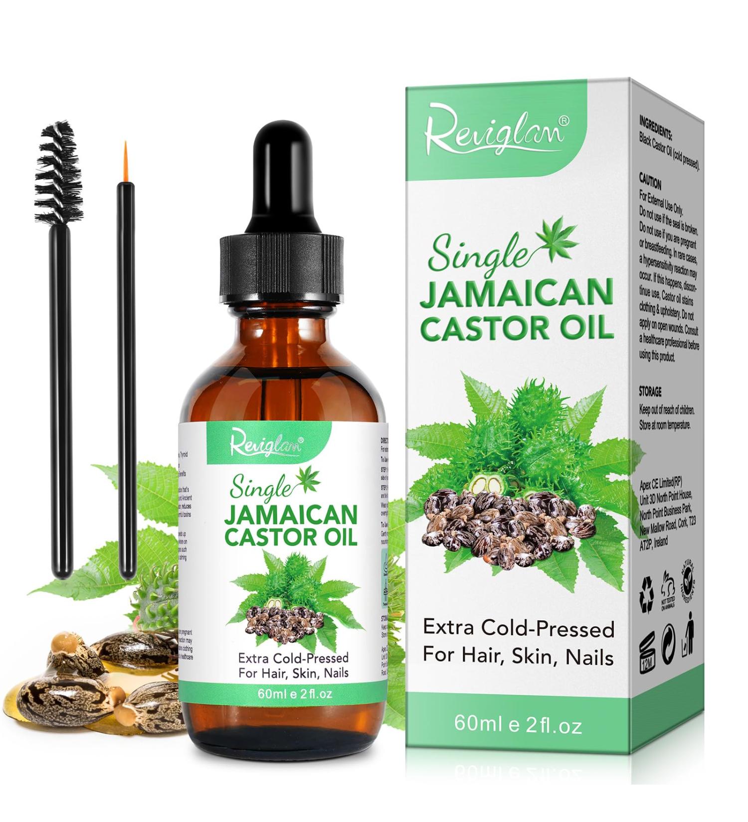 Jamaican Black Castor Oil 60ml - Organic Massage Oil for Hair Growth Body Care & Eyelash Nourishment - International Shipping Available - Buy Online on GoSupps.com