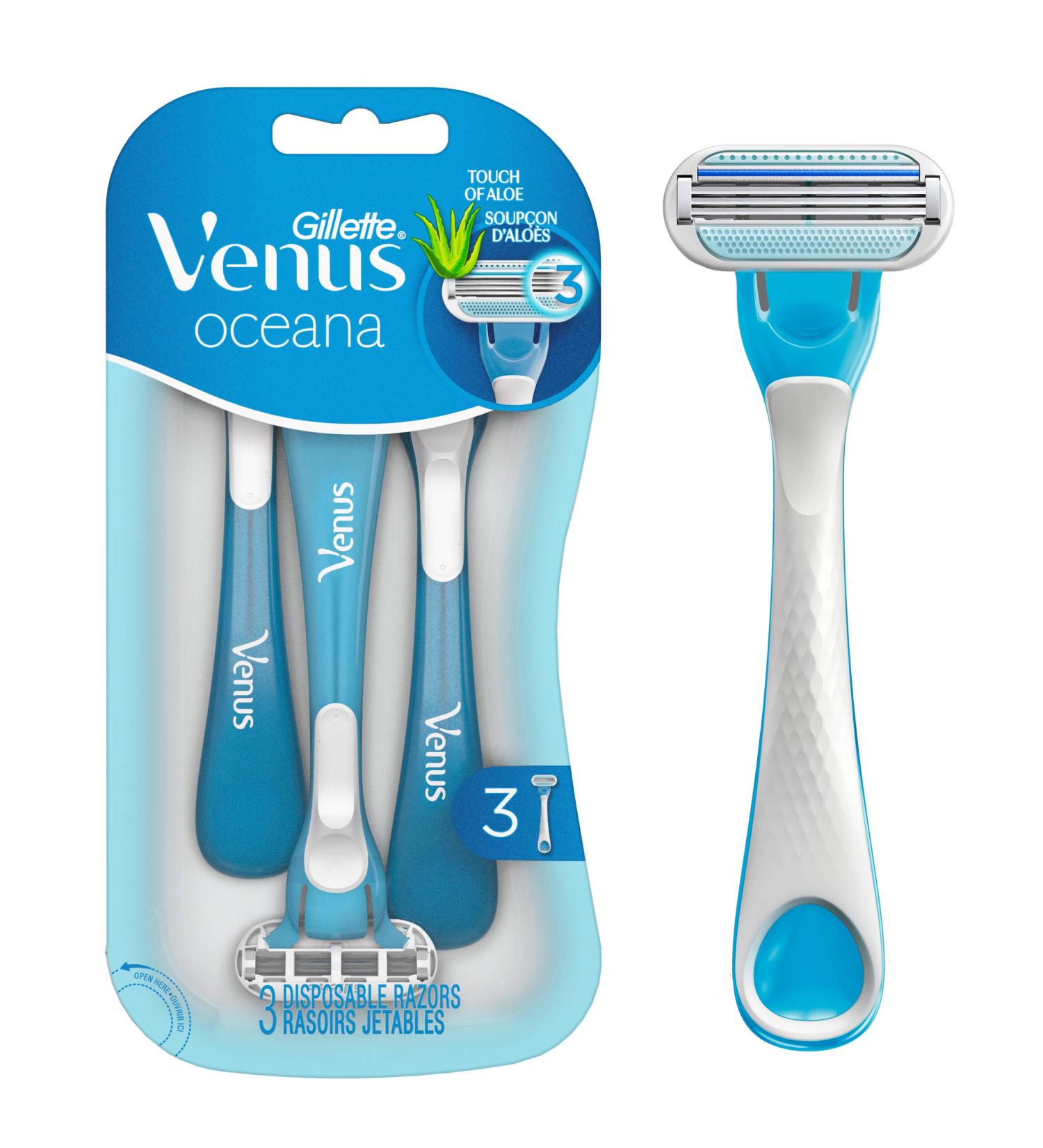 Gillette Venus Oceana Women's Disposable Razor - 3 Razors (Pack of 1) - Buy Online on GoSupps.com