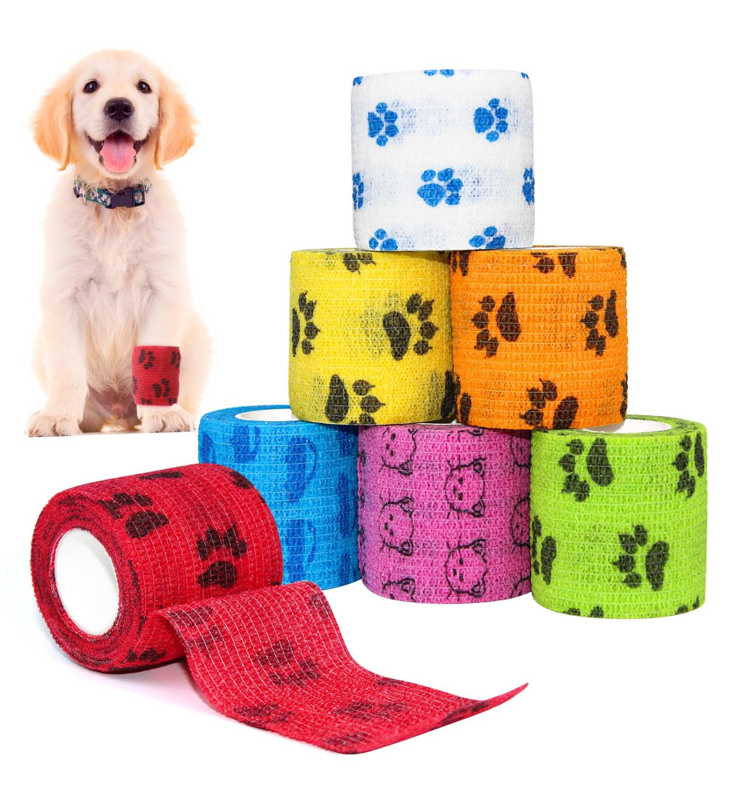 Aurorayer Self-Adhesive Bandage 5cm x 4.5m - Ideal Vet Wrap for Dogs Cats & Horses - Strong & Durable Fixing Bandage for Pets - Buy Online on GoSupps.com
