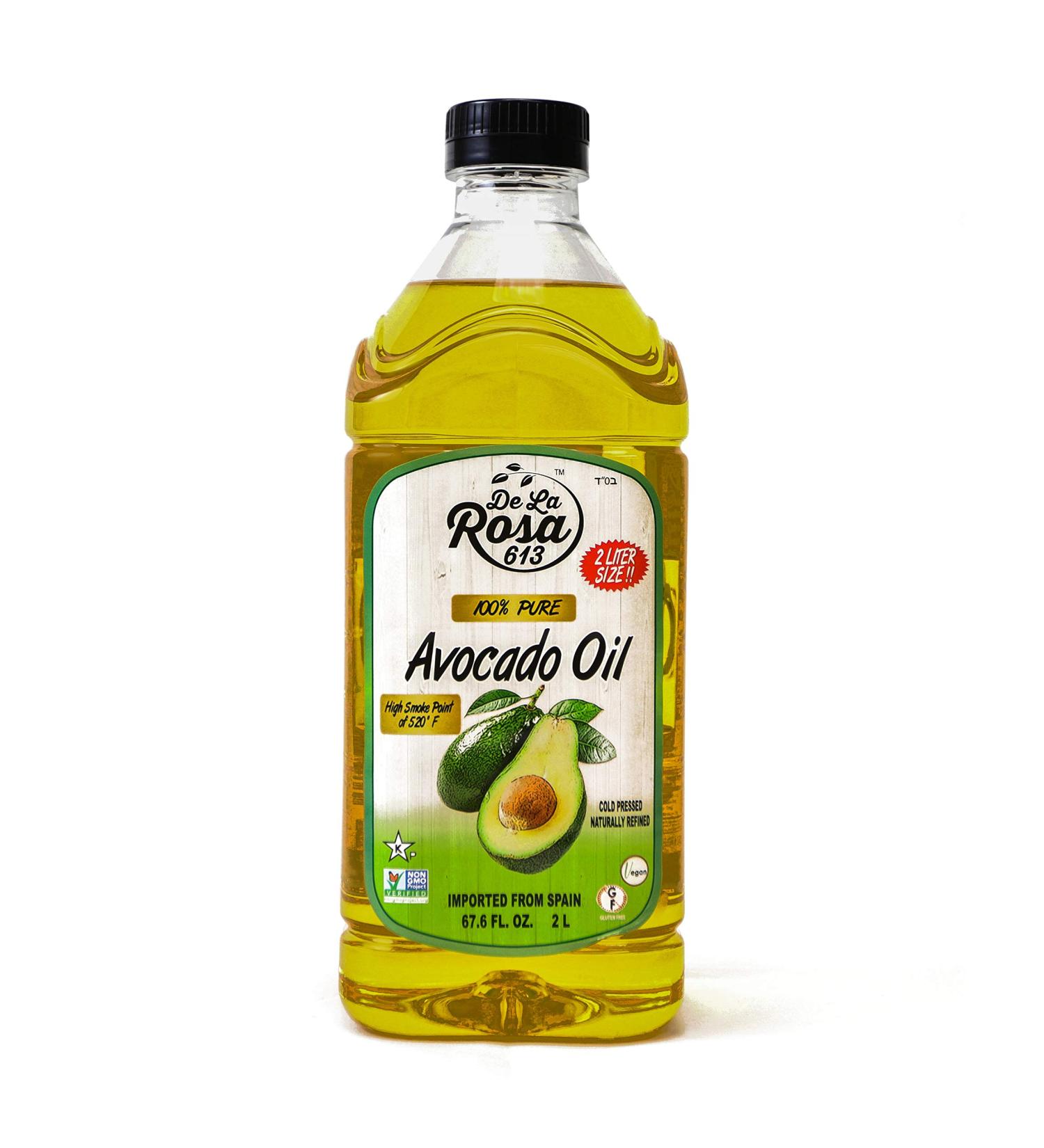 De La Rosa 100% Pure Avocado Oil - Kosher, Vegan, Non-GMO, Gluten Free, High Smoke Point Cooking Oil - 67.6 Oz (2L) - Buy Online on GoSupps.com