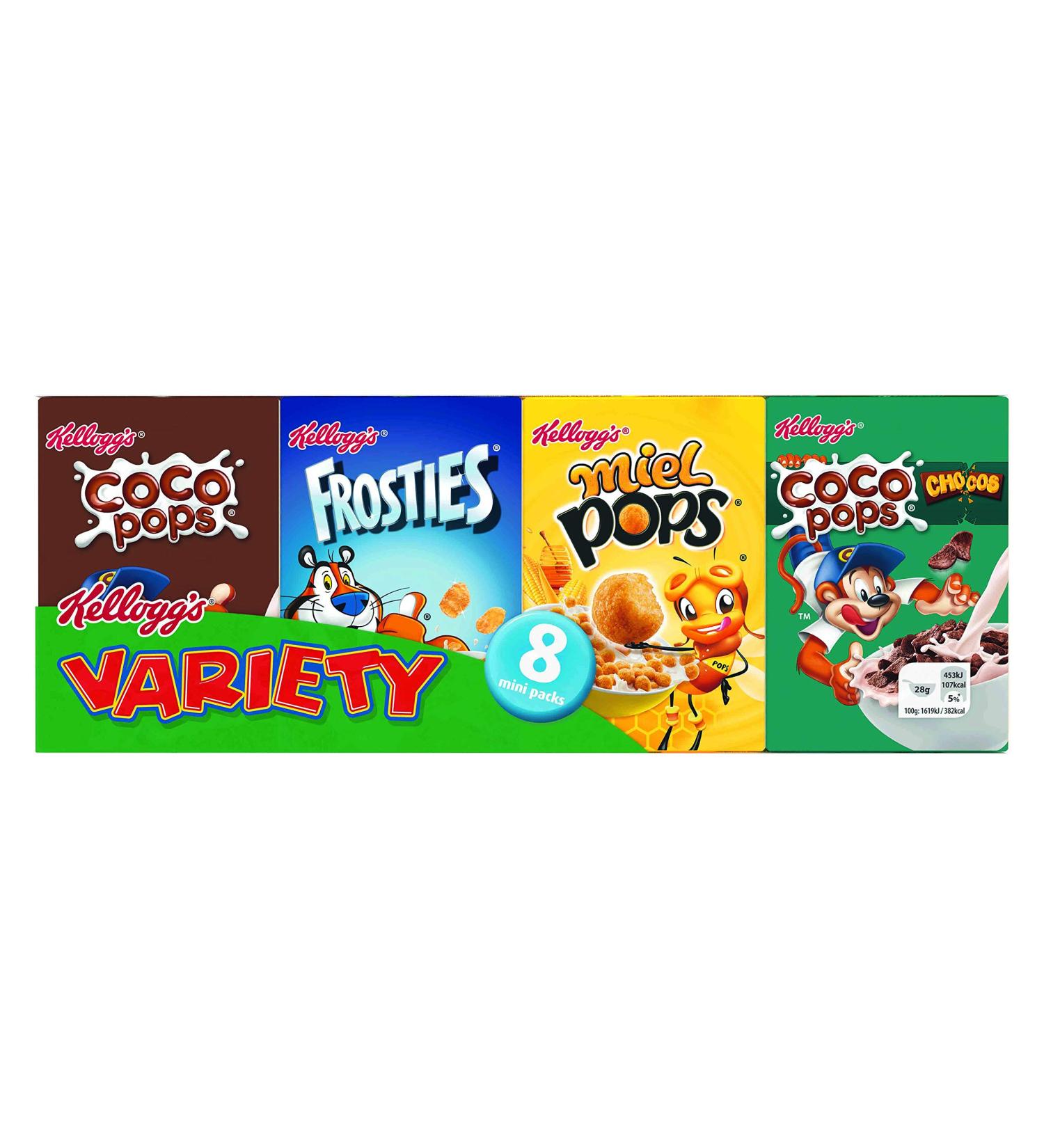 Kellogg's Assorted 8 Mini Cereal Packs Variety Pack 215g