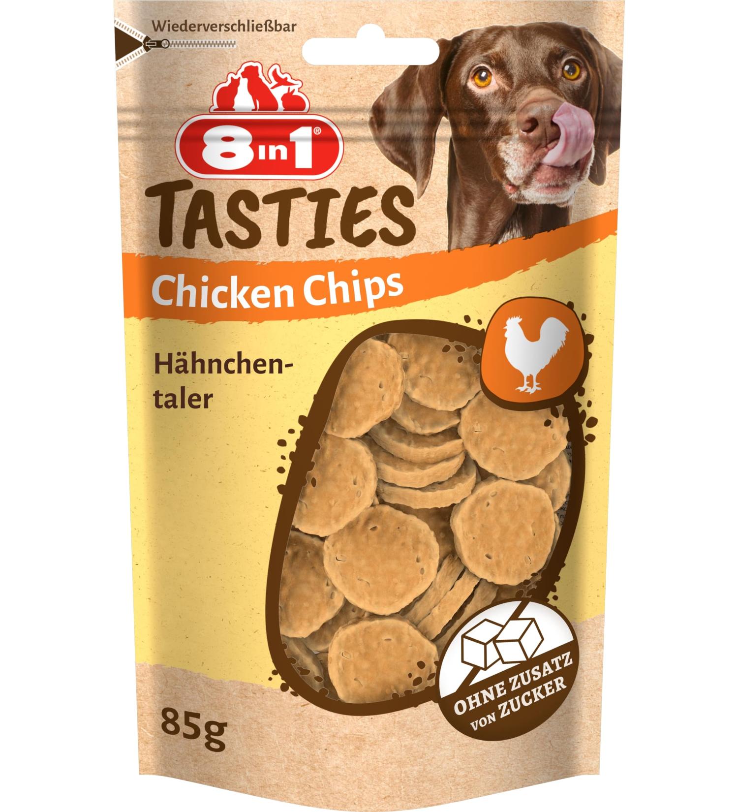 8in1 Tasties Chicken Chips - Gluten-Free Chicken Bites Treats | 85g International Shipping Available - Buy Online on GoSupps.com