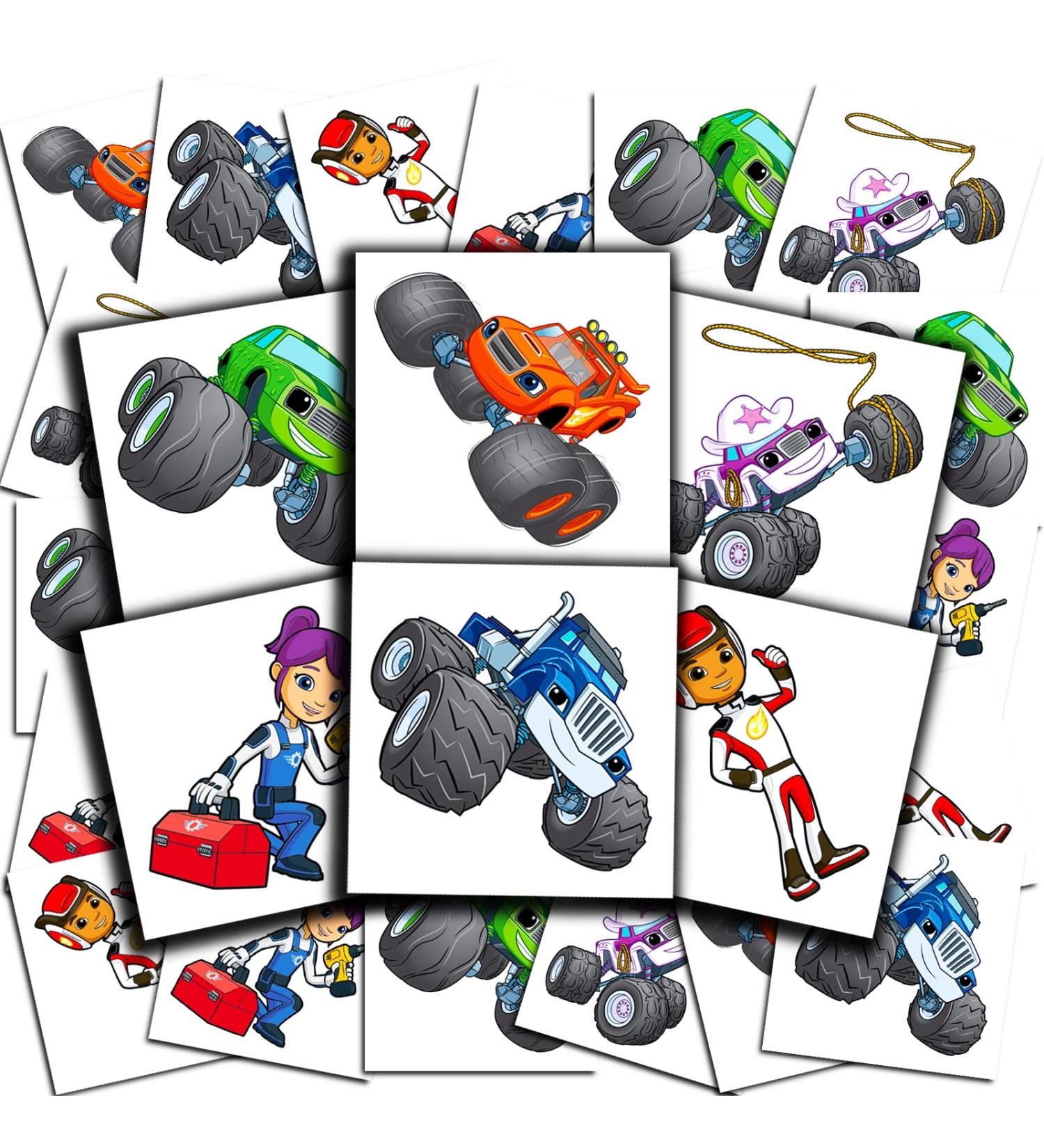 Blaze and the Monster Machines Temporary Tattoos Party Favors Bundle - 70+ Pre-Cut Individual 2x2 Blaze Temporary Tattoos - Kids Boys Girls - Blaze Party Supplies - Made in USA - Buy Online on GoSupps.com