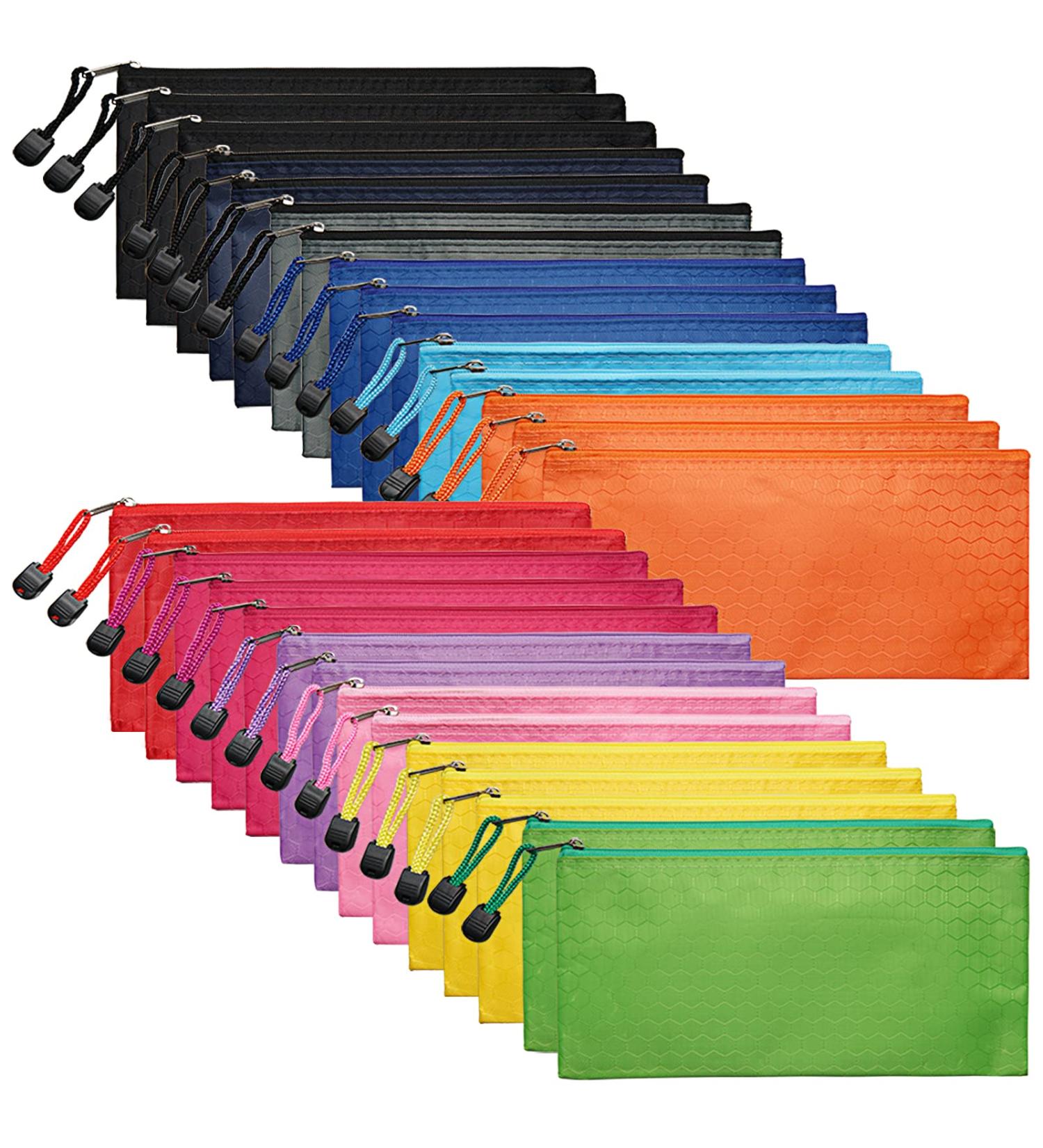 LABUK 29pcs Zipper Pencil Pouches  Small Zipper Pencil Bags  Waterproof Pencil Cases  for Office Travel Cosmetics 12 Colors - Buy Online on GoSupps.com