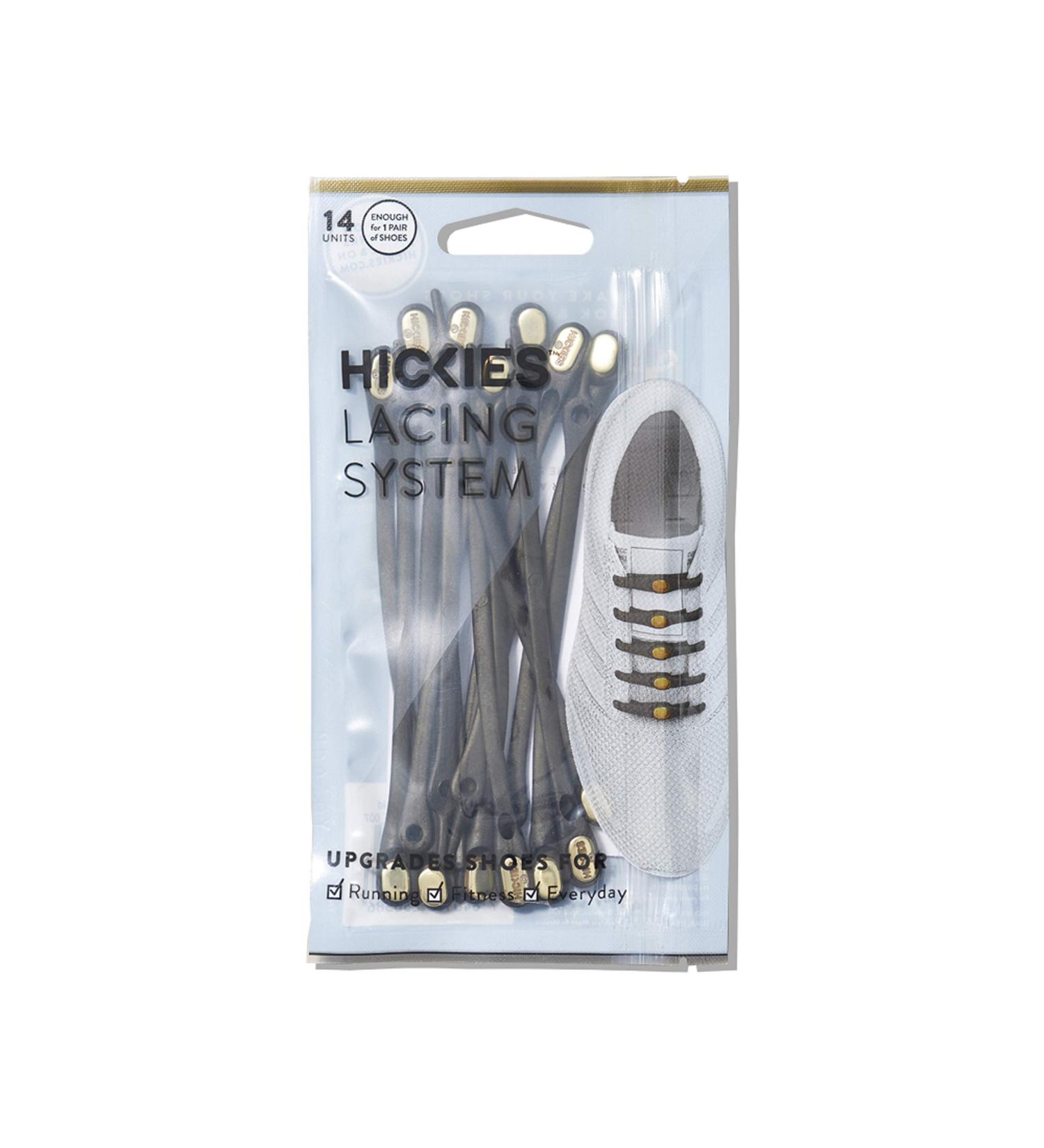 HICKIES 2.0 Black Gold Tie-Free Elastic Shoelaces | Shop Internationally - Buy Online on GoSupps.com