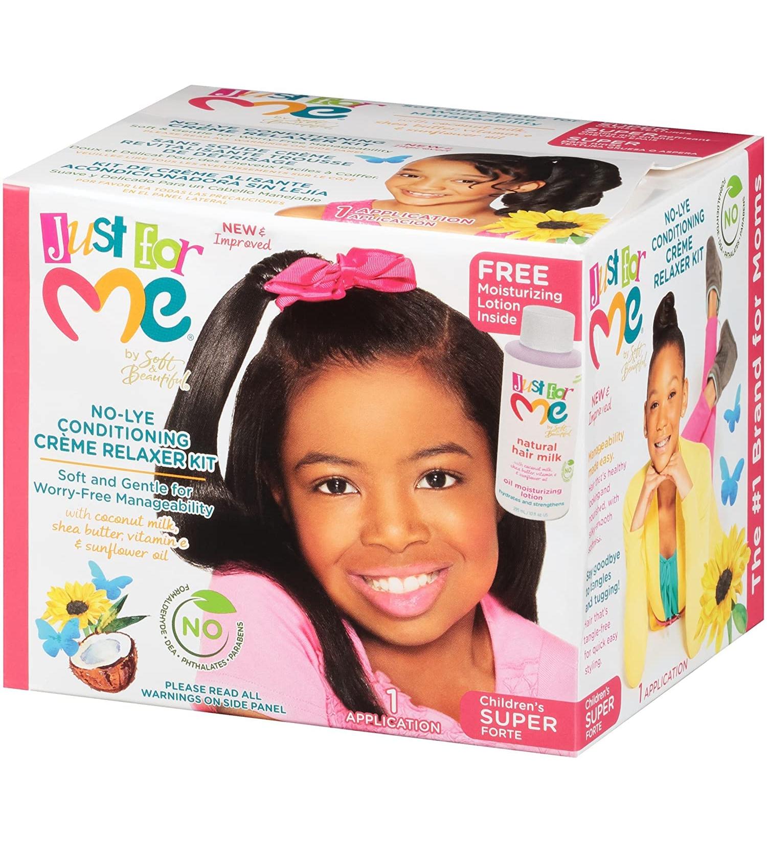 Just for Me Children's Super No-Lye Conditioning Creme Relaxer Kit | 1 Application - Buy Online on GoSupps.com
