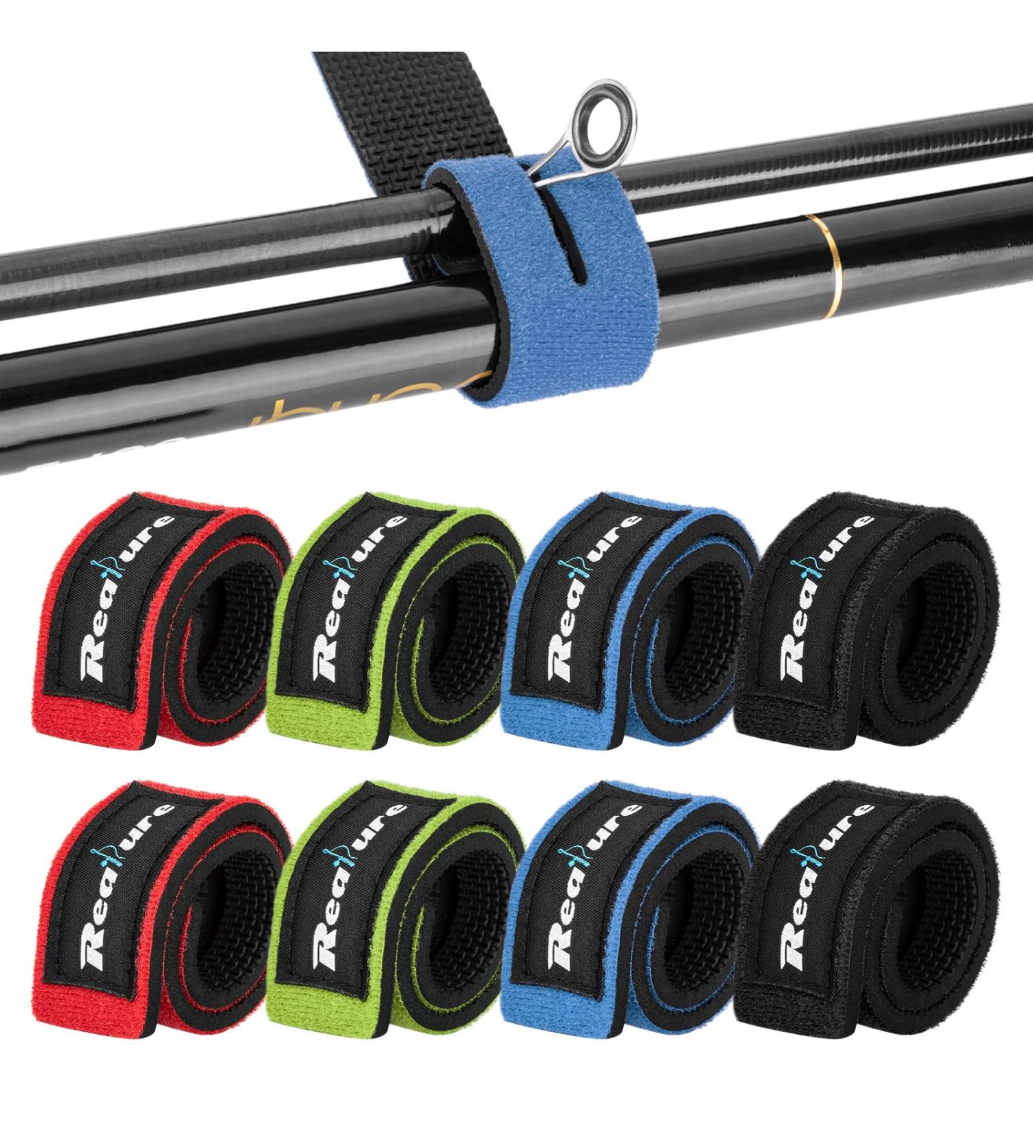 Realure 8 PCs Mixed Color Velcro Fishing Rod Ties - Adjustable Neoprene Belts for Spinning & Sea Rods | Durable Elastic Straps for Solid Fishing Gear - Buy Online on GoSupps.com