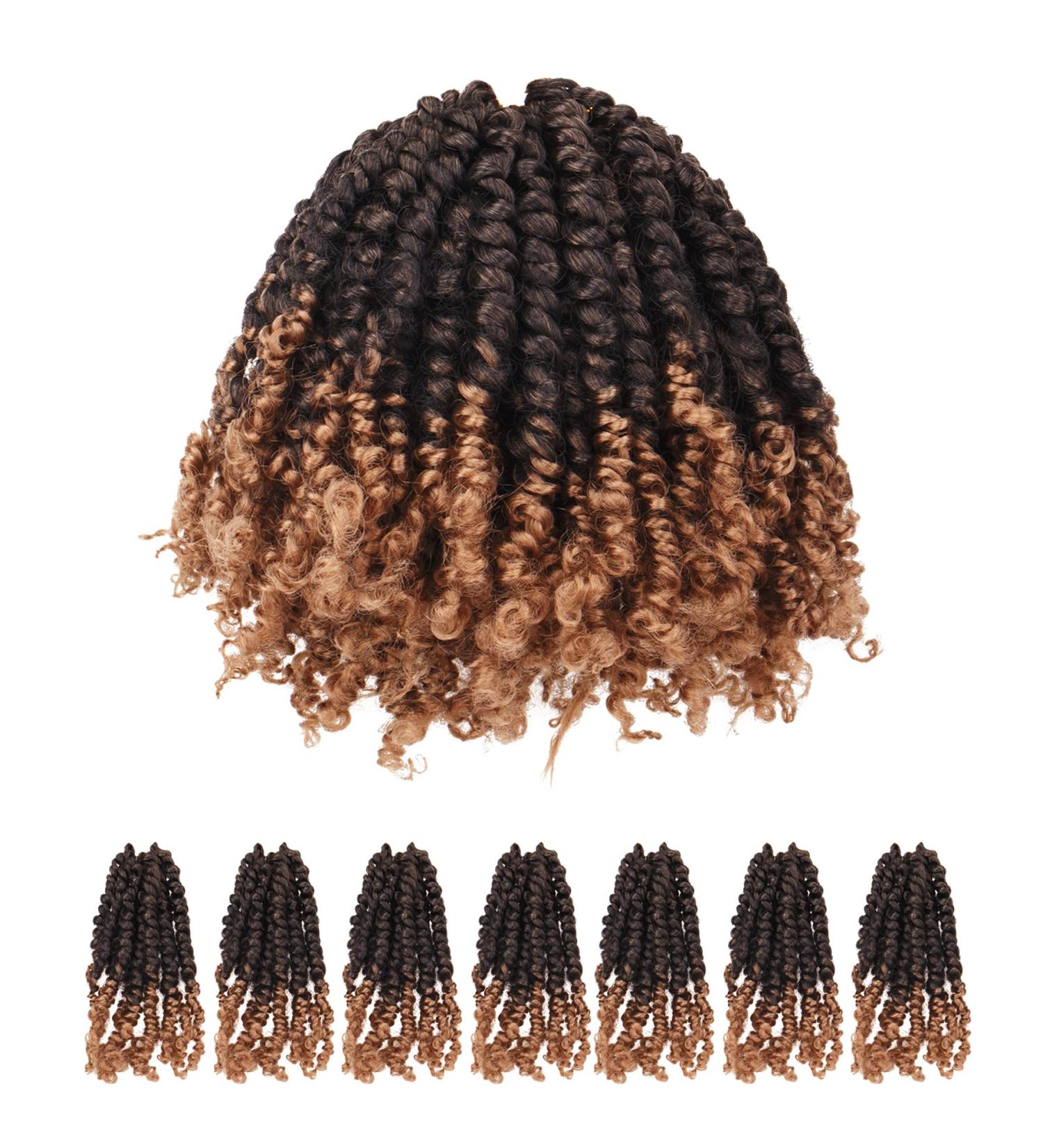 Passion Twist Crochet Hair - 7 Packs Ombre Blonde Short Pre-twisted Hair Extensions - Buy Online on GoSupps.com