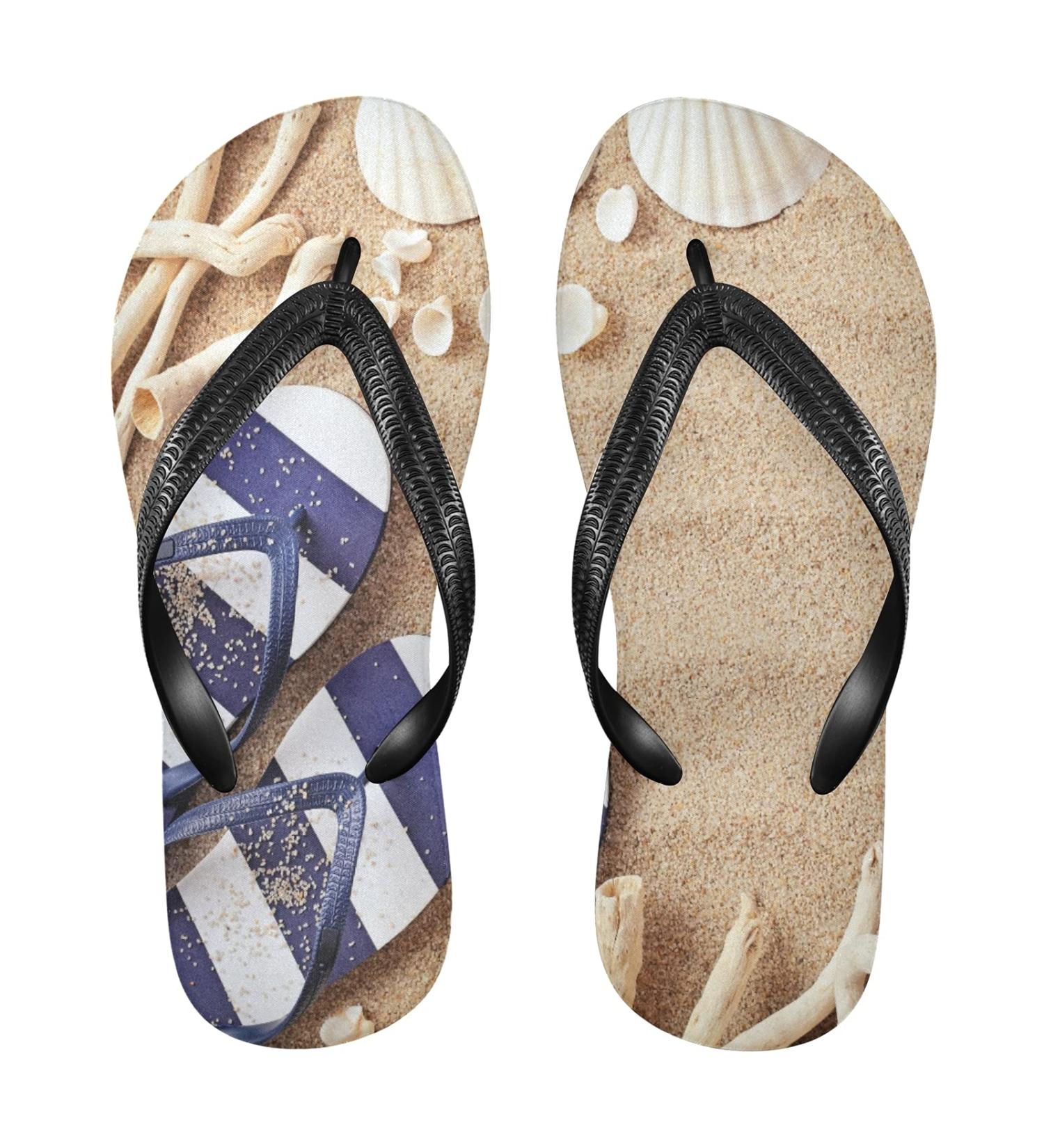 Shop Mnsruu Wooden Board Beach Starfish Flip Flops - Stylish Sandals for Home Spa & Travel | Unisex Comfortable Slippers - Buy Online on GoSupps.com