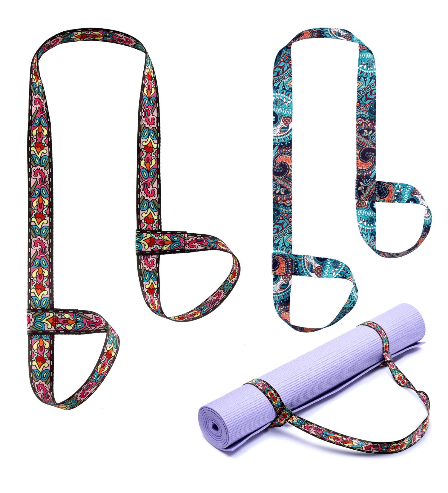 Adjustable Yoga Mat Strap Sling Set | Thick Mat Carrier & Stretching Band for Women - Buy Online on GoSupps.com