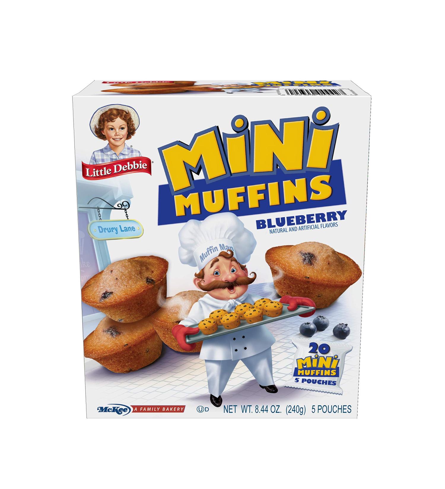 Little Debbie Blueberry Mini Muffins - 20 Mini Muffins in 5 Pouches - Delicious Snack Option - Buy Online on GoSupps.com