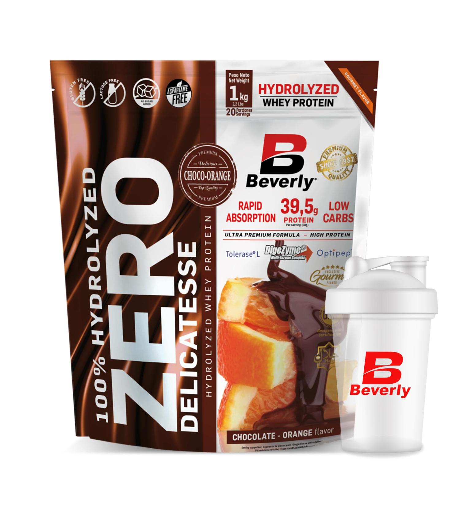 Beverly ZERO DELICATESSE | 1kg | 85% Hydrolyzed Whey Protein | With Digezyme and Tolerase | Muscle Mass and Strength | Free Blender (CHOCOLATE ORANGE) - Buy Online on GoSupps.com