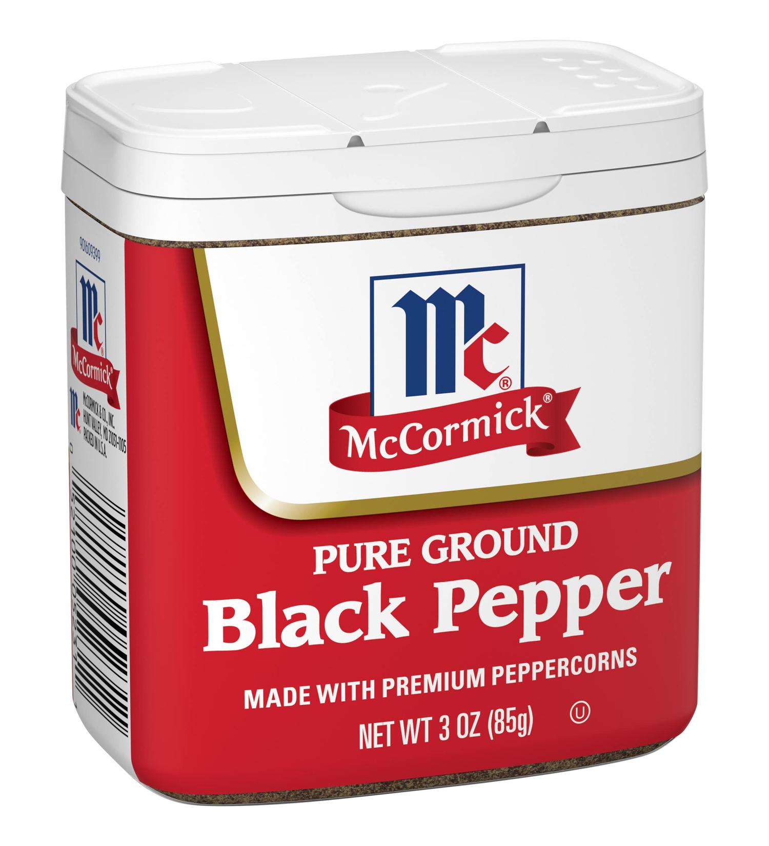 McCormick Pure Ground Black Pepper 3 oz - Premium Quality Spice - Buy Online on GoSupps.com