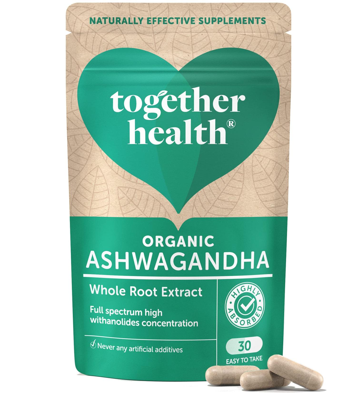Organic KSM-66 Ashwagandha Roots Extract 30 Vegecaps | Vegan Friendly, UK Made | High Concentration Full Spectrum Formula | 100% Certified | Unflavoured - Buy Online on GoSupps.com