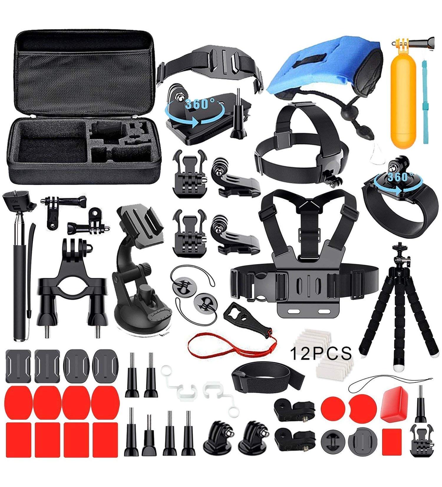 Kuptone 65-in-1 Action Camera Accessories Kit for GoPro, Insta360, AKASO, DJI - Hero 11, 10, 9, 8, 7, 6, 5, 4 - Complete Bundle - Buy Online on GoSupps.com