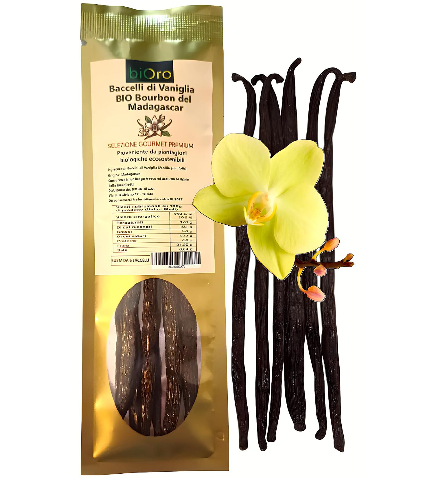 BIORO BIORO Madagascar Bourbon Vanilla 6 Whole Beans 14 16 cm Intense Natural Aroma Ideal for Desserts Ice Cream etc. - Buy Online on GoSupps.com