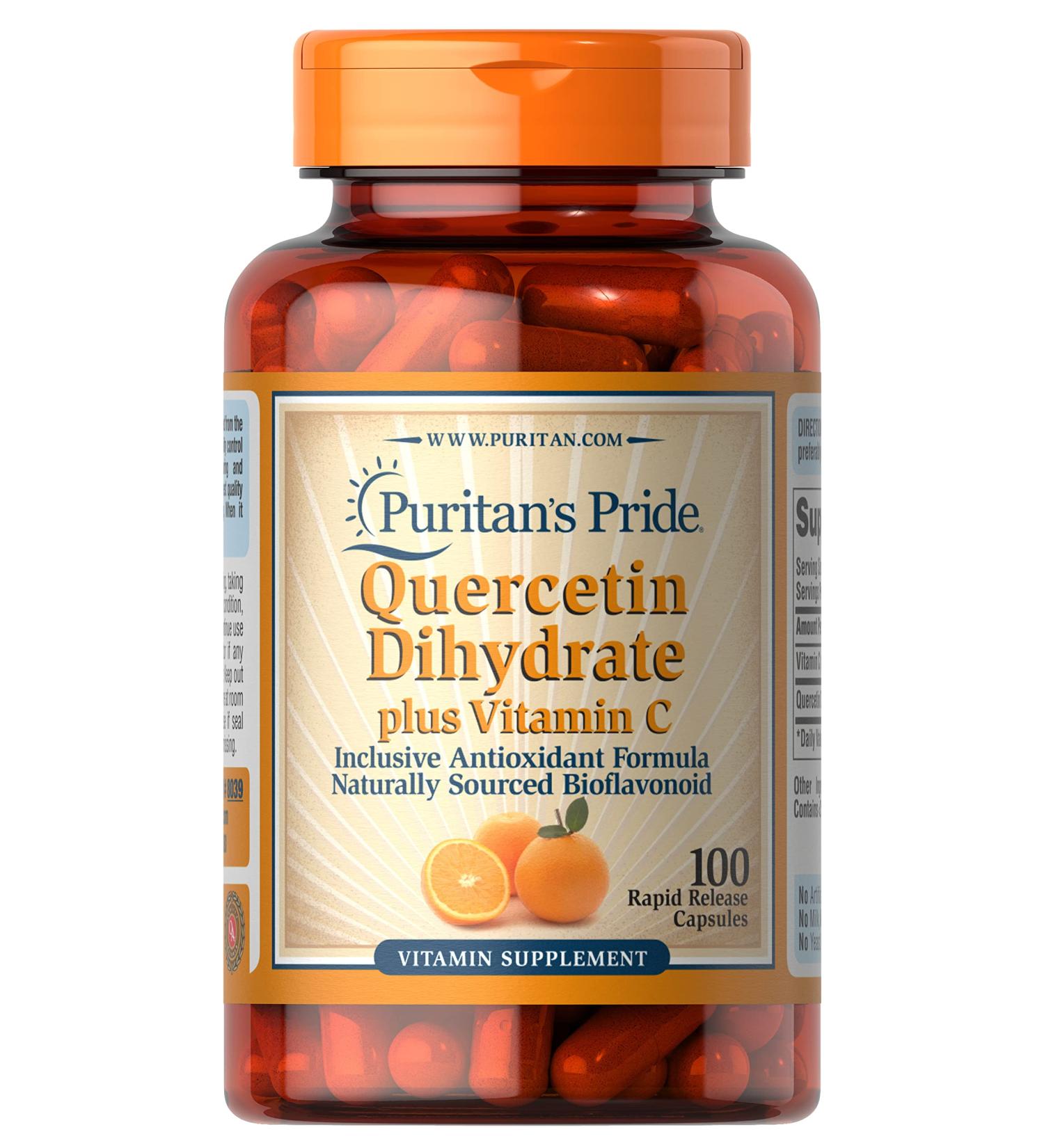 Quercetin Dihydrate + Vitamin C 1400mg for Immune Support - Puritan's Pride 100 Count - Buy Online on GoSupps.com