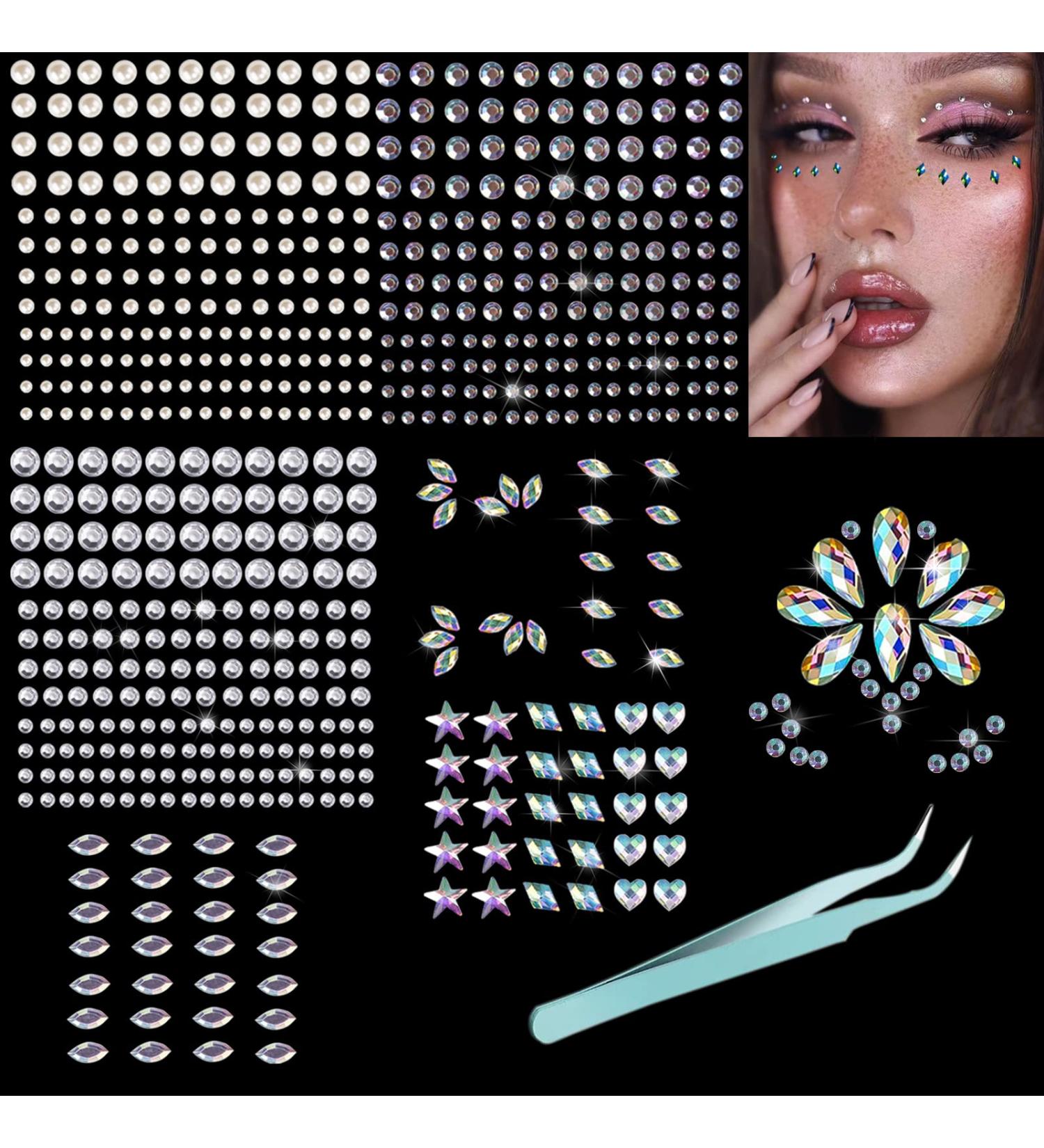 Self-Adhesive Face Jewels Rhinestones Stickers for Women - Festival & Nail Art Accessory - Buy Online on GoSupps.com
