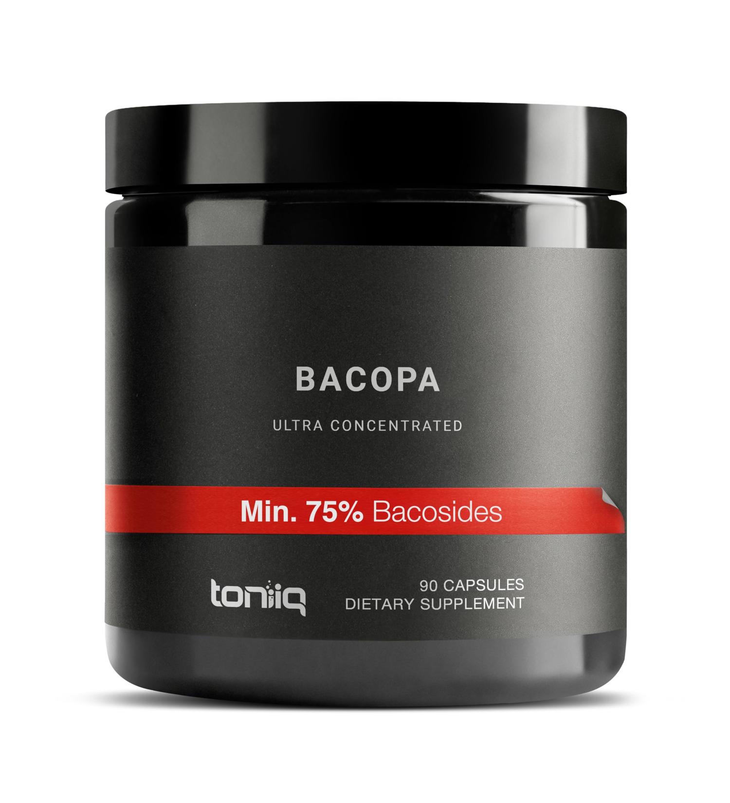 Toniiq Bacopa - Ultra High Potency 45:1 Extract with 75% Bacosides - Highly Concentrated - Third-Party Lab Tested - 90 Capsules - Buy Online on GoSupps.com