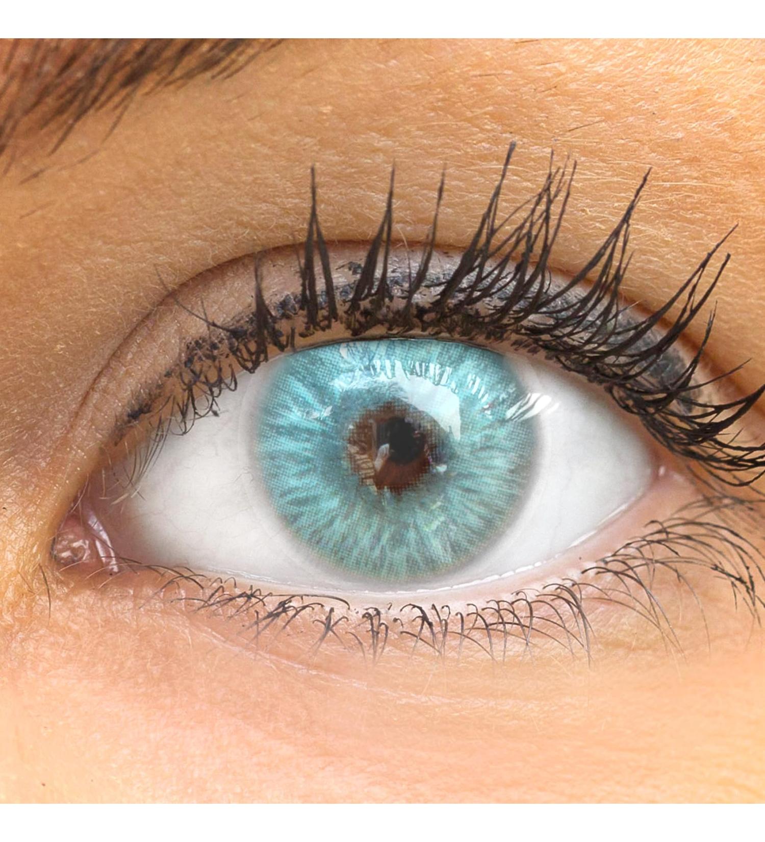 Glamlens Catania Ice Blue Colored Contact Lenses - Monthly Soft Hydrogel 0.0 Diopters 2 Pieces + Lens Container - Buy Online on GoSupps.com