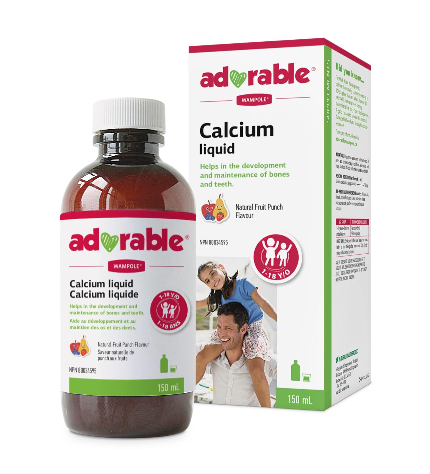 Wampole Adorable Calcium For Healthy Bones & Teeth 150 ml - Buy Online on GoSupps.com