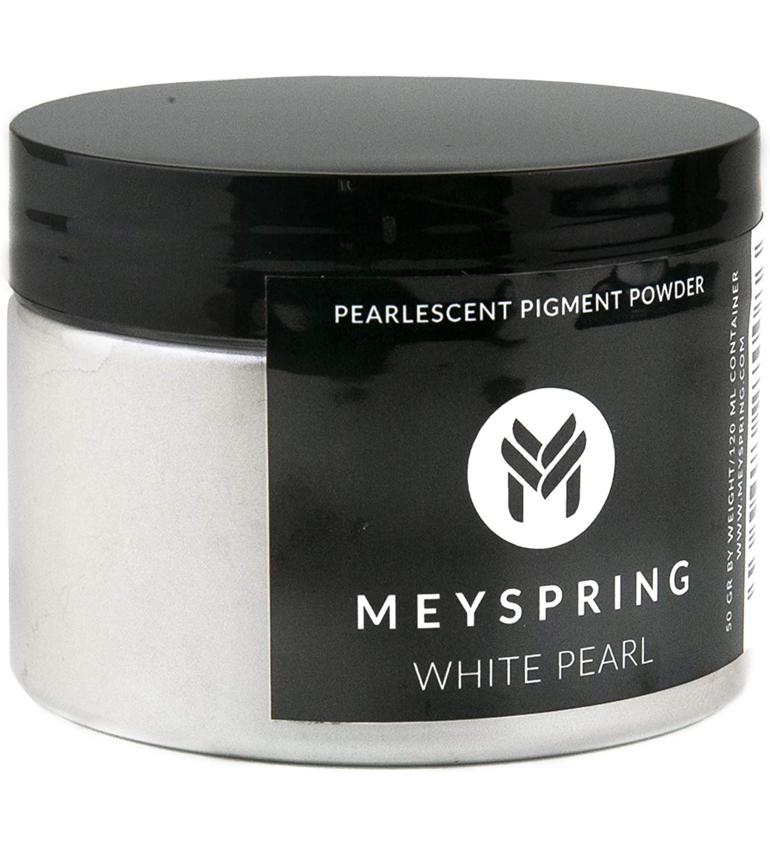 MEYSPRING White Pearl Mica Powder - 50g | Resin Pigment for Epoxy Art and UV Resin Dye - Buy Online on GoSupps.com