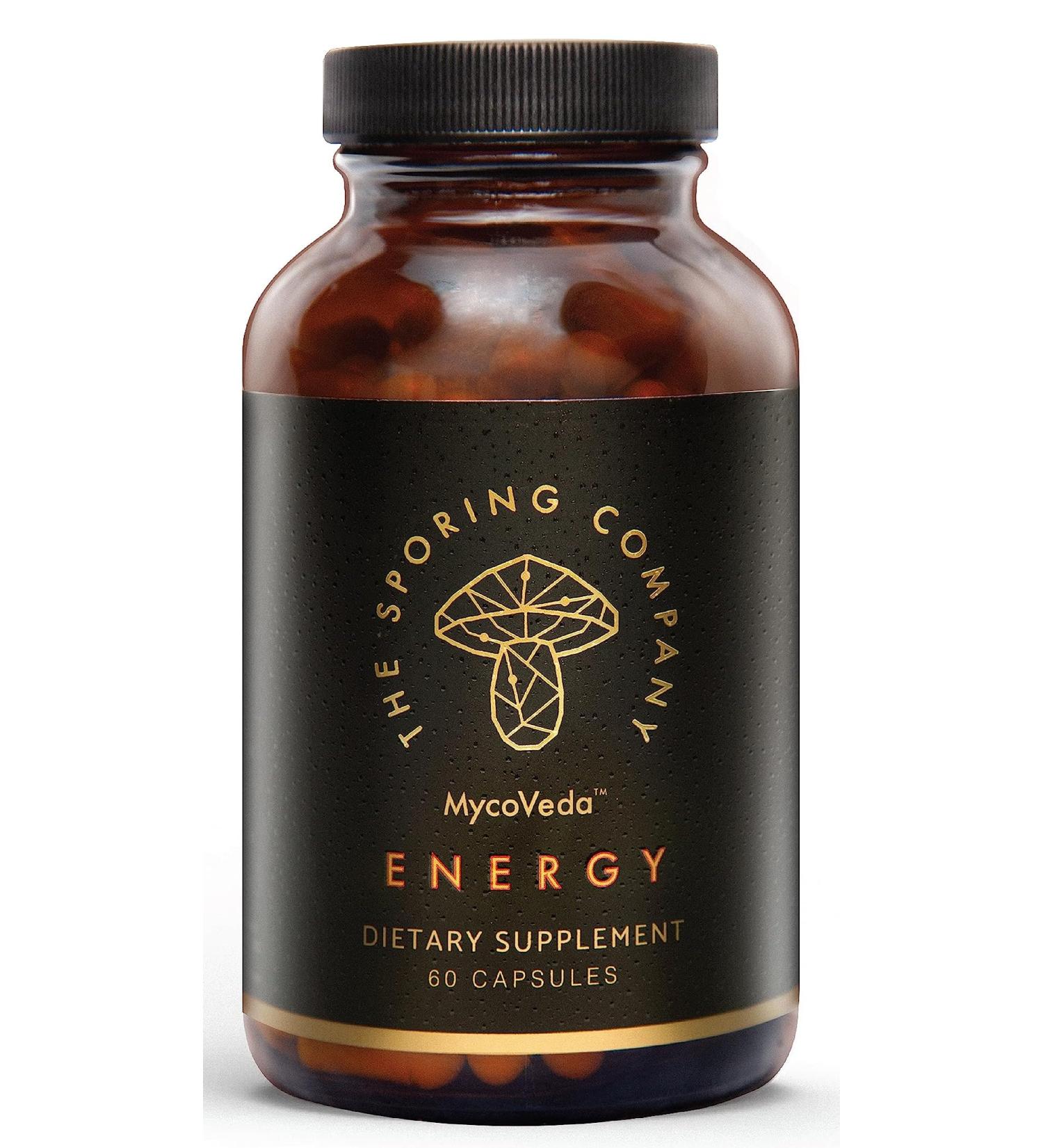 Energy Mushroom Supplement - Cordyceps Ashwagandha & Guarana | 3X More Mushrooms for Energy & Stamina | 60 Capsules - Buy Online on GoSupps.com
